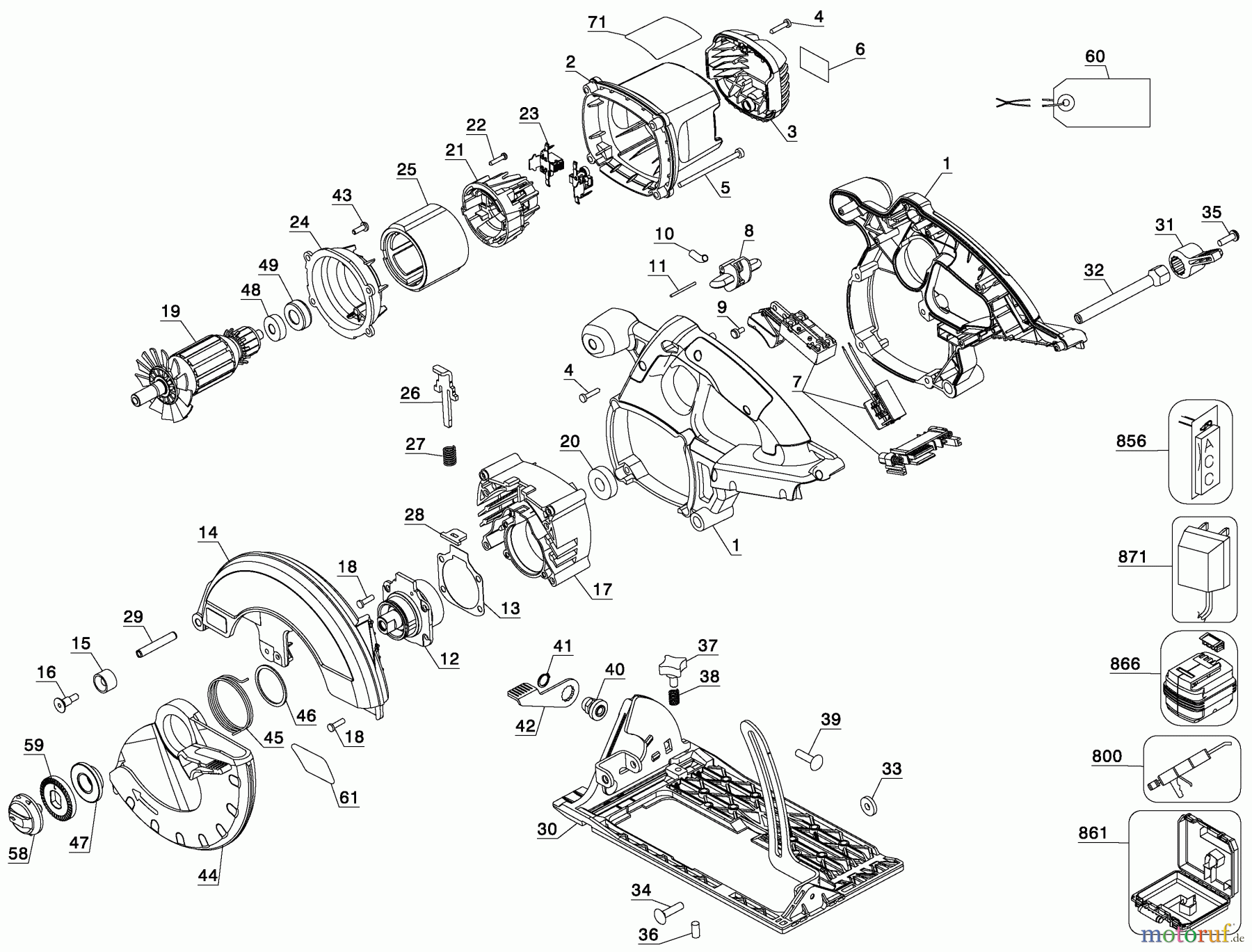 DEWALT Divers 36V Circular Saw DC301KN Seite 1
