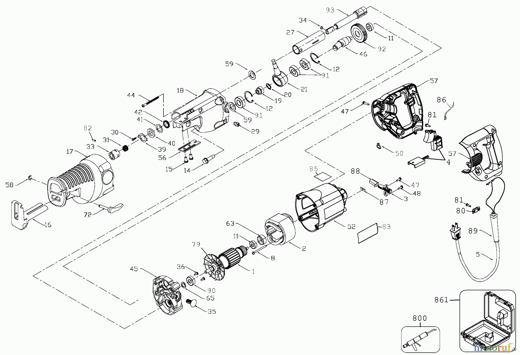 DEWALT HOLZARBEITEN SCHNEIDESÄGEN SÄBELSÄGE DW310K Seite 1