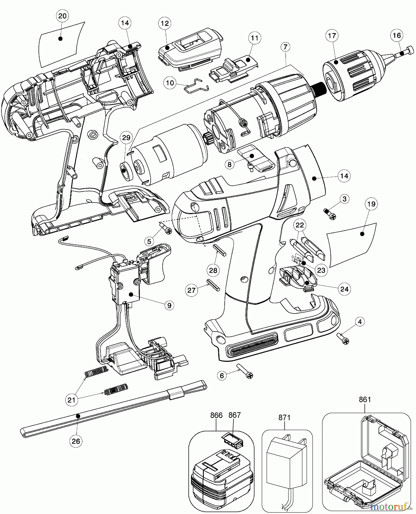 BLACK+DECKER INNENAUSSTATTUNG BOHRER 18V B&D HP DRILL W/ACCESS HPD18AK-2 Seite 1
