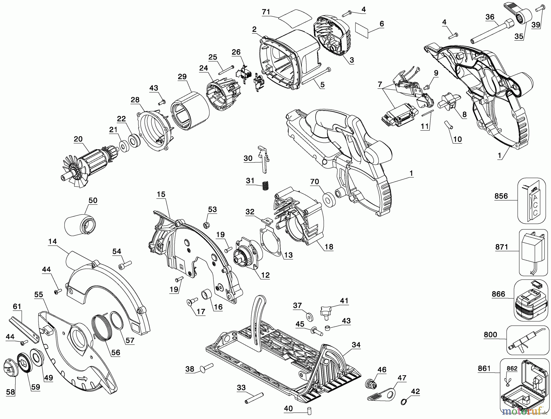 DEWALT HOLZARBEITEN KREISSÄGEN 36V Circular Saw DC300KL Seite 1