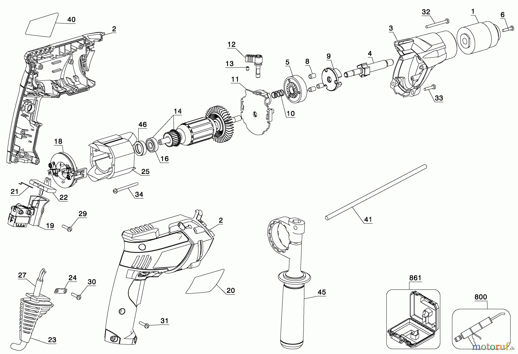 BLACK+DECKER INNENAUSSTATTUNG BOHRER BOHRER KR750 Seite 1