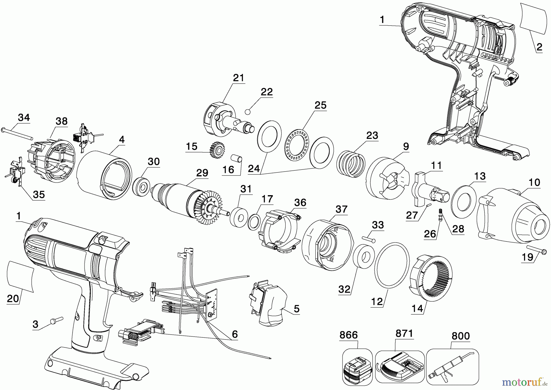 DEWALT SCHRAUBER Schlagschrauber AKKU DREHMOMENTSCHLÜSSEL DC800KL Seite 1