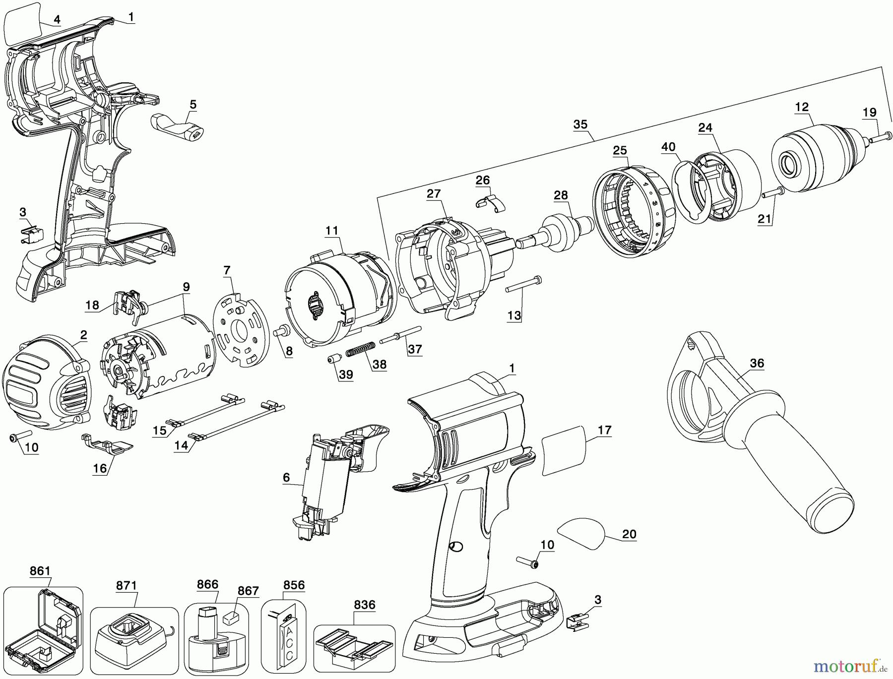 DEWALT Divers AKKU SCHRAUBER DC920KA Seite 1