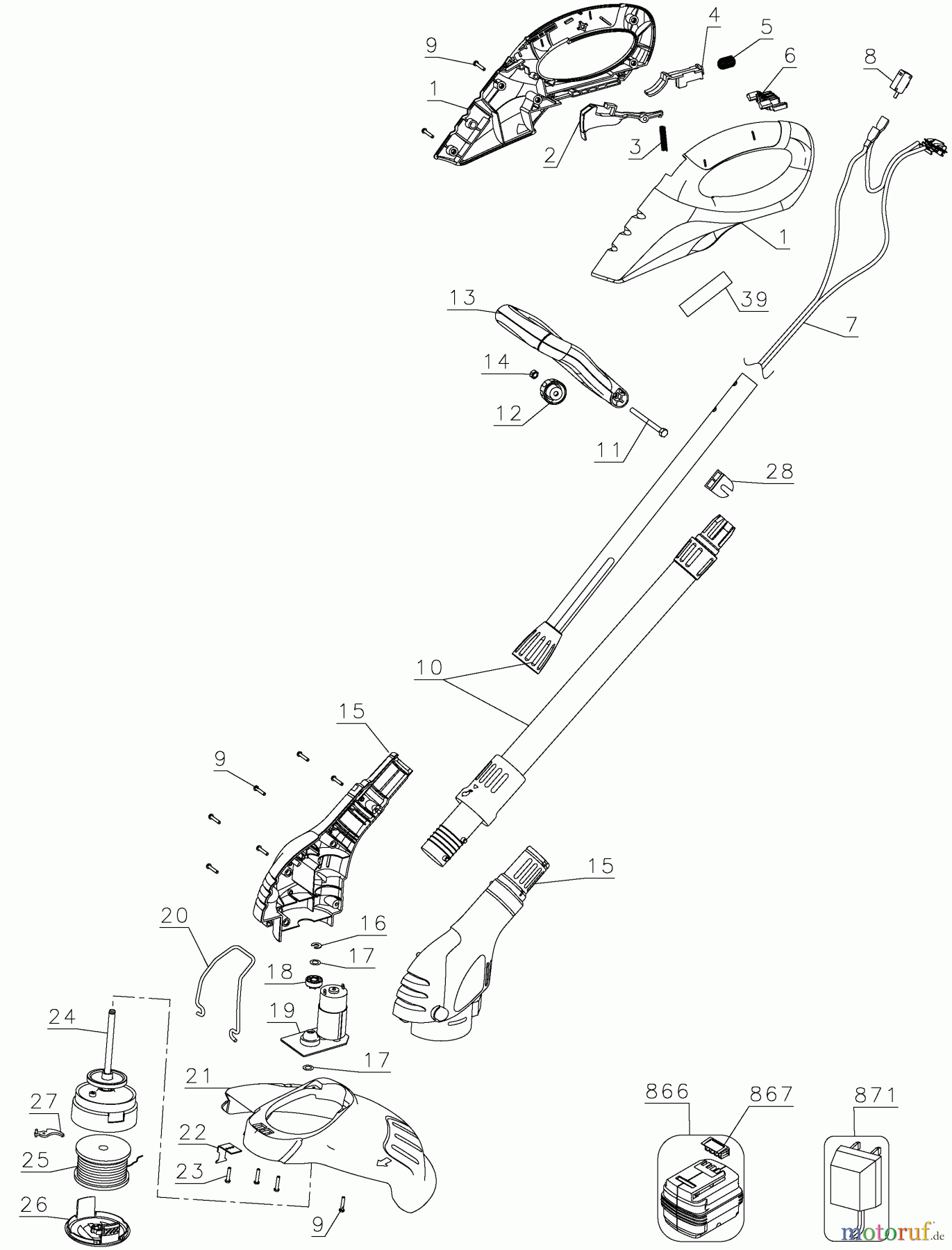 BLACK+DECKER Divers 18V STRING TRIMMER NST2018L Seite 1