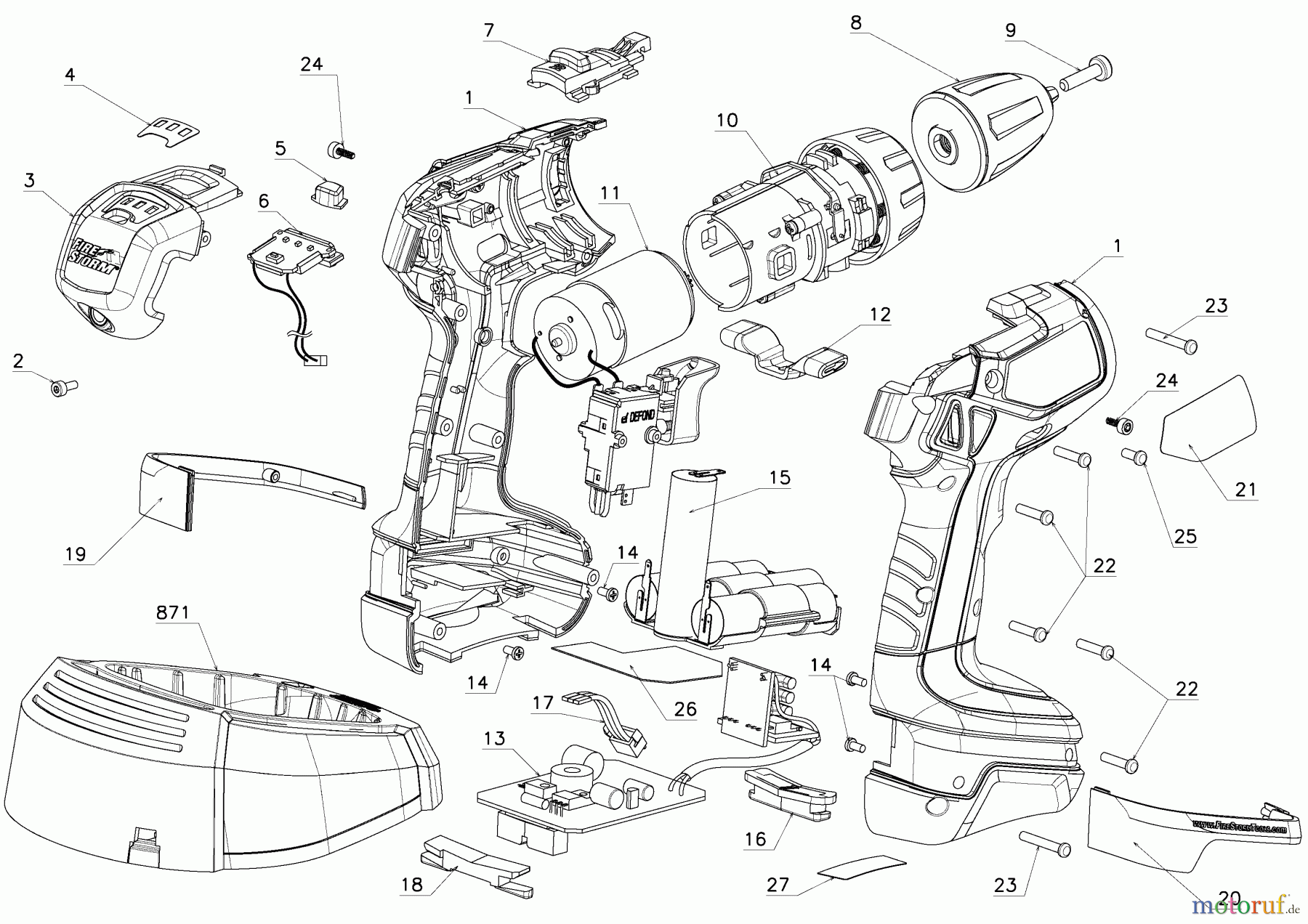 BLACK+DECKER INNENAUSSTATTUNG BOHRER BOHRER FS140LI Seite 1