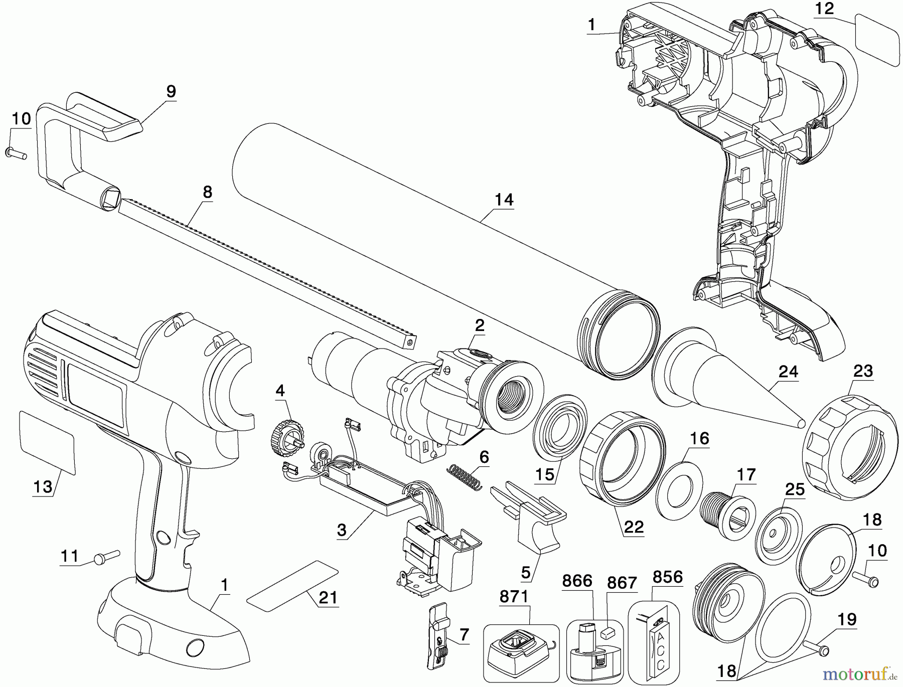  DEWALT Divers 18V CAULK GUN DC547B Seite 1