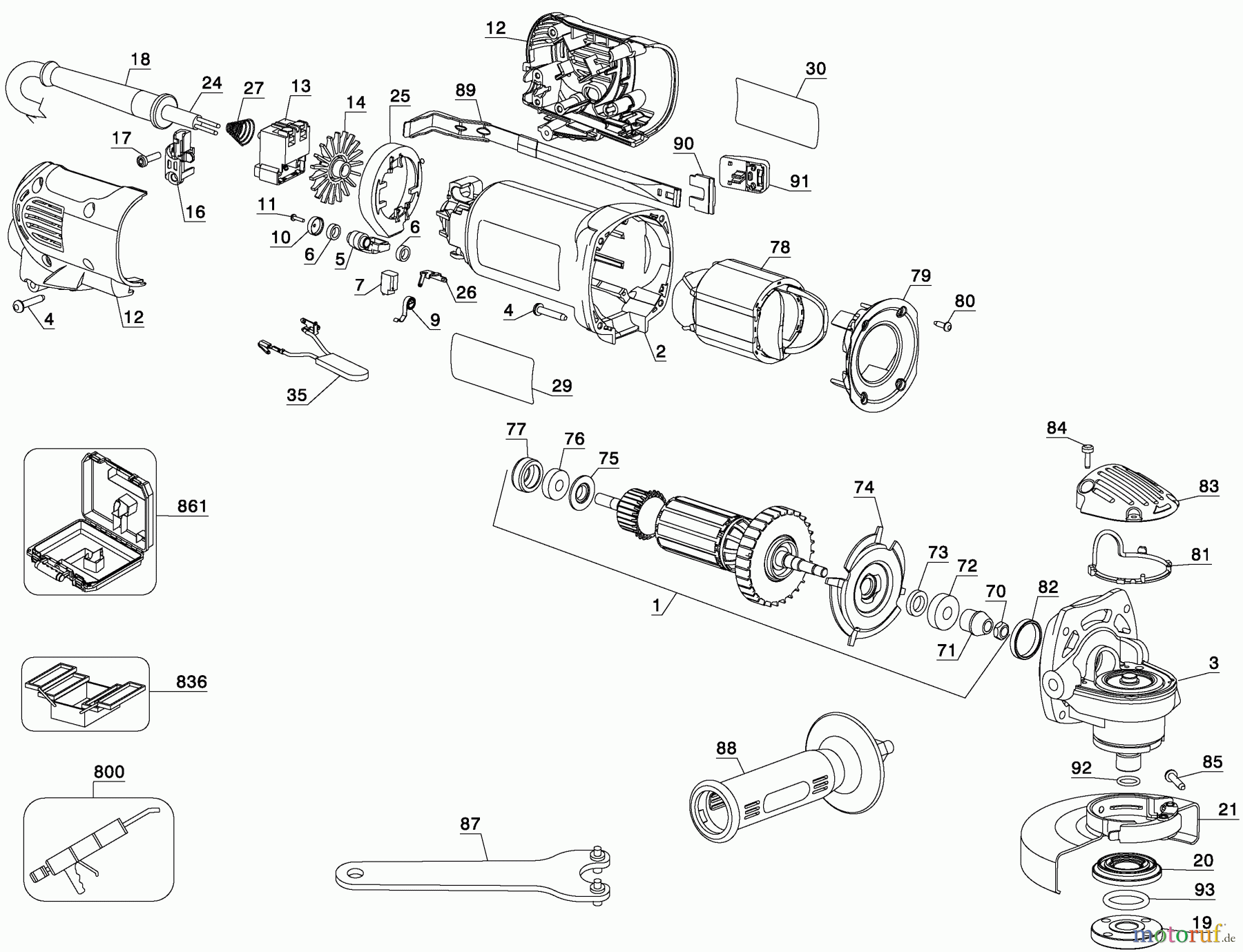 DEWALT Luft SCHLEIFER 115MM KLEINER WINKELSCHLEIFER D28113KD Seite 1