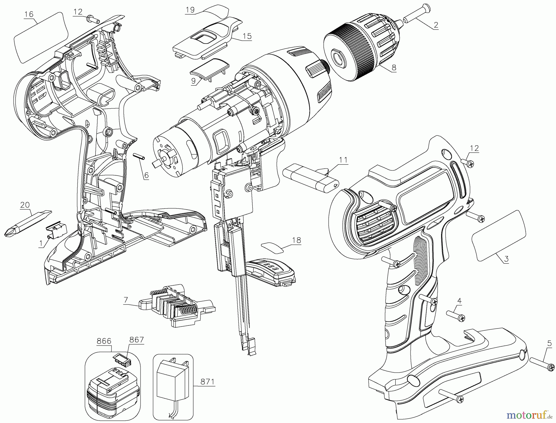  BLACK+DECKER INNENAUSSTATTUNG BOHRER 12V DRILL SS12D Seite 1