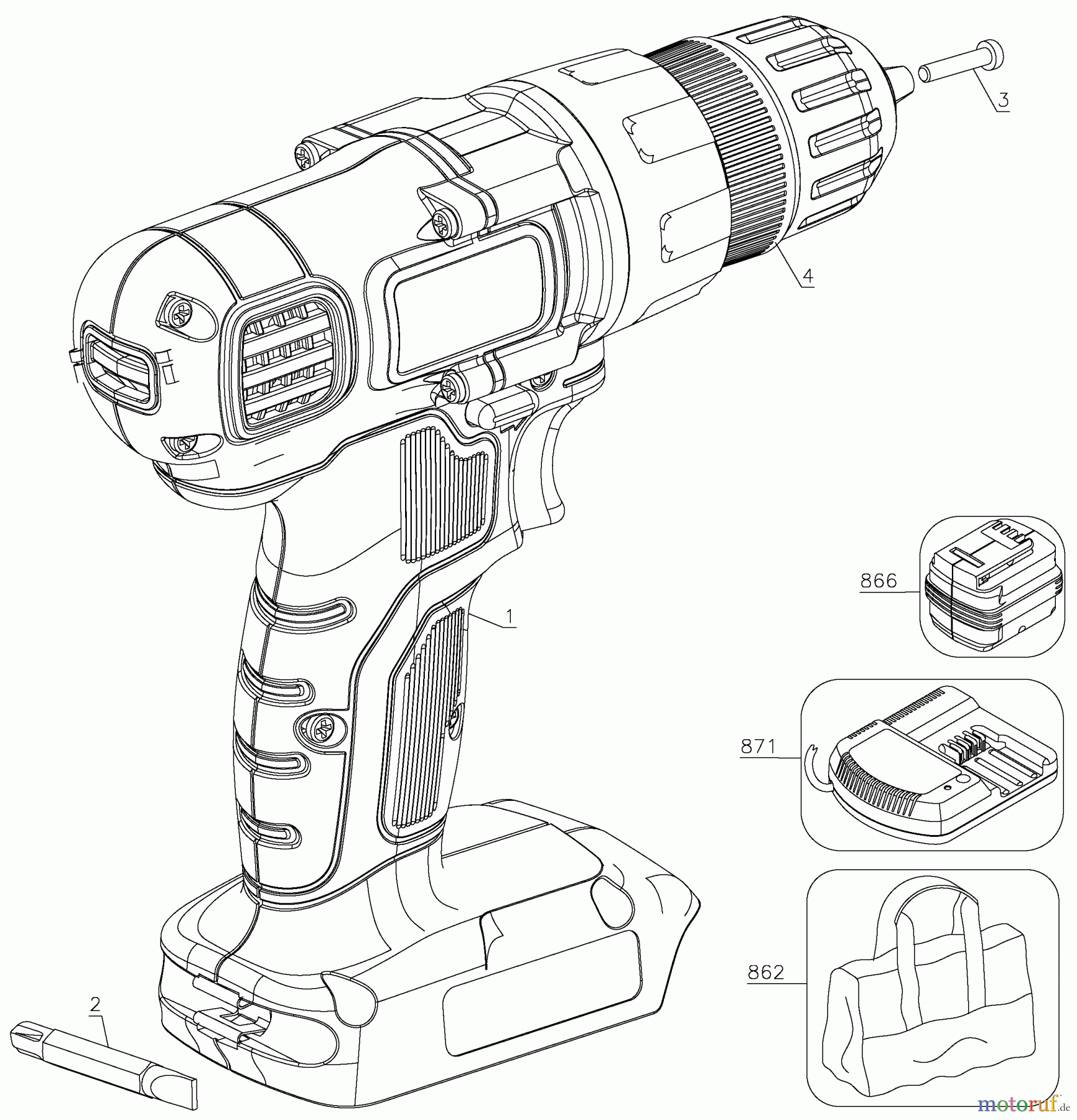 BLACK+DECKER INNENAUSSTATTUNG BOHRER BOHRER LDX116C Seite 1