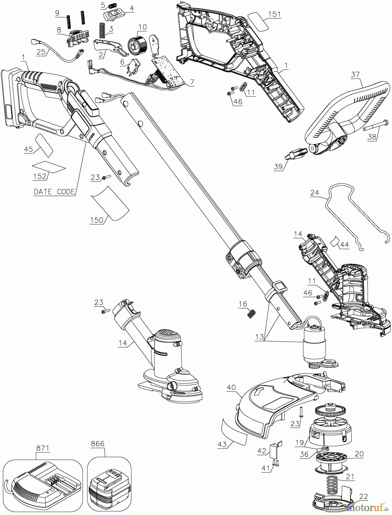 BLACK+DECKER AUSSERHALB HECKENSCHEREN, FADENTRIMMER, SCHEREN AKKU-RASENTRIMMER LST136 Seite 1