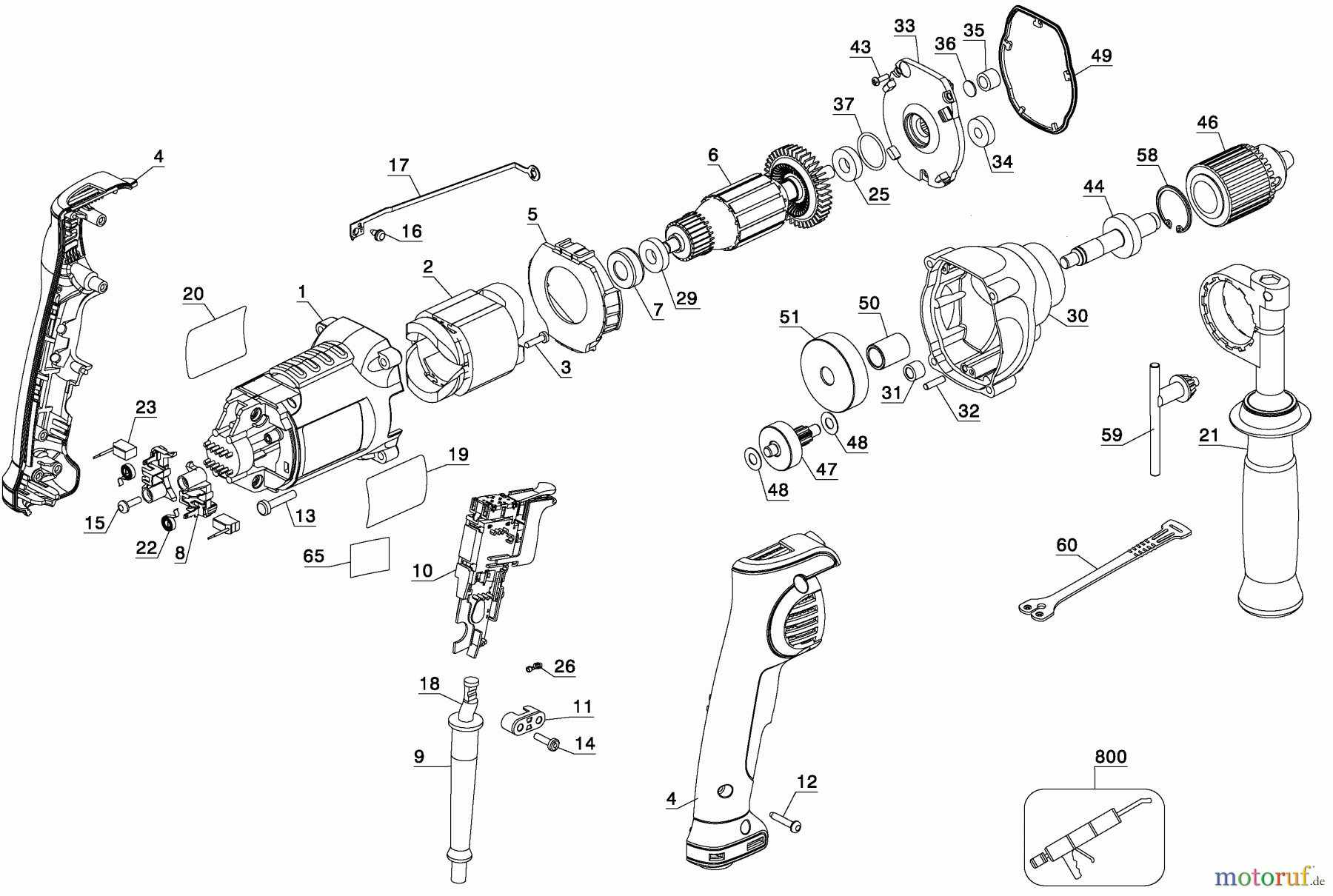  DEWALT Bohrmaschinen Winkelbohrmaschinen BOHRER/ANTRIEB DWD210GR Seite 1
