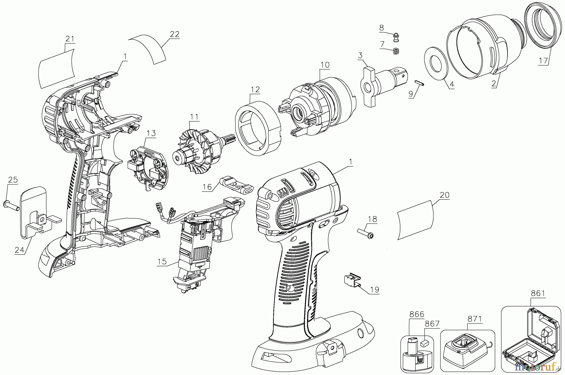 DEWALT SCHRAUBER Schlagschrauber 18V IMPACT WRENCH DC820K Seite 1