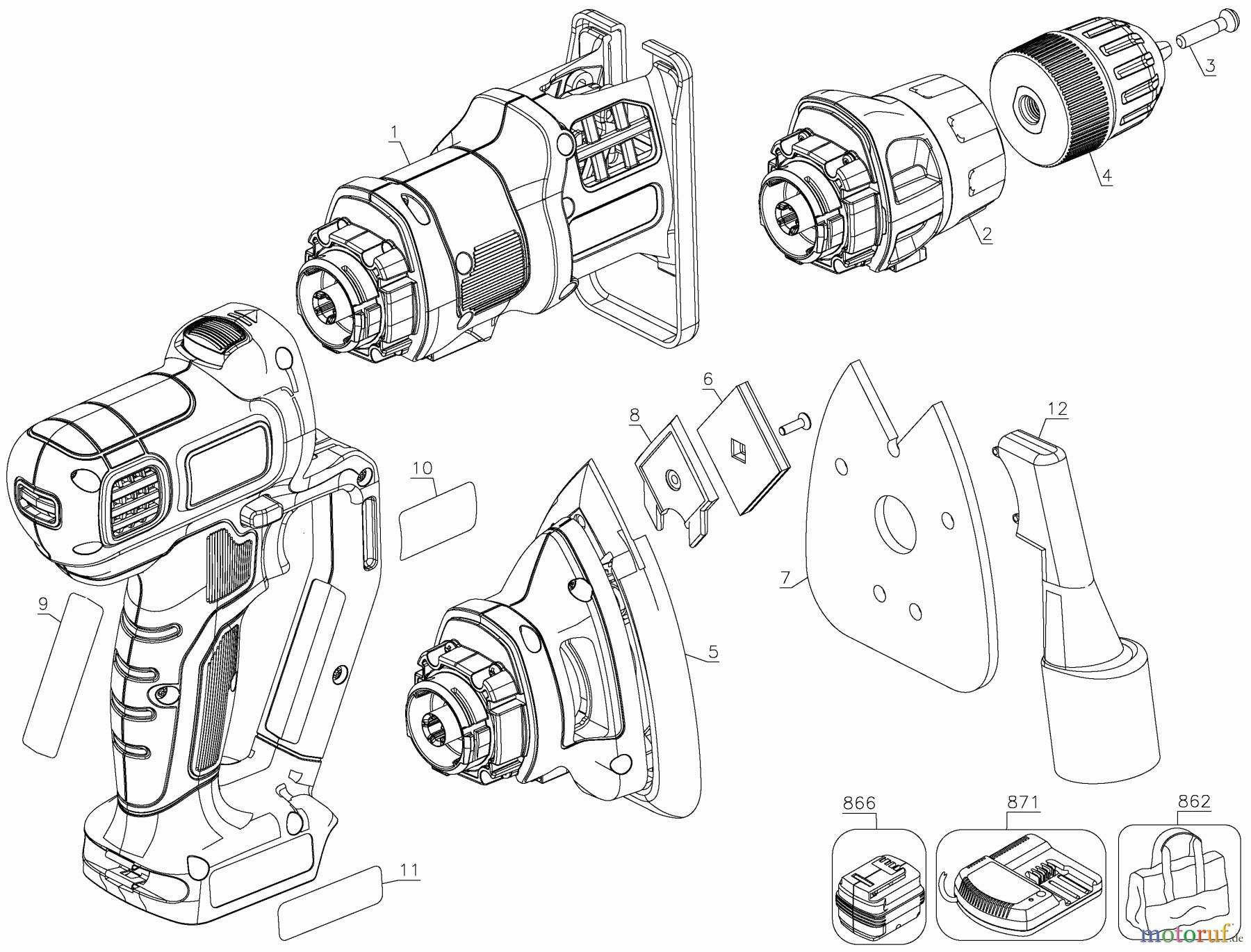 BLACK+DECKER INNENAUSSTATTUNG BOHRER 16V MULTI TOOL LMT16SB Seite 1