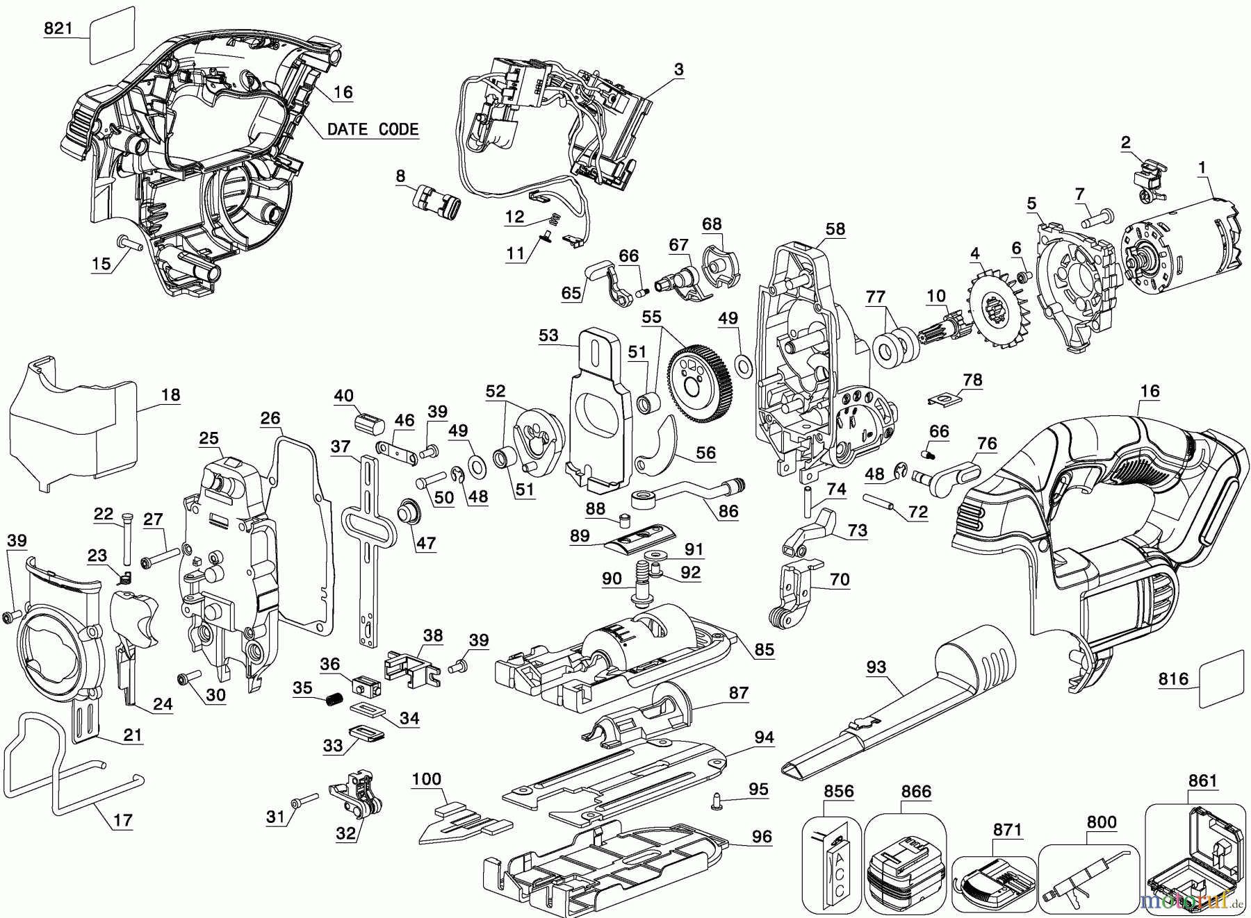 DEWALT HOLZARBEITEN PUTZSÄGEN 20V MAX JIG SAW KIT DCS331M1 Seite 1