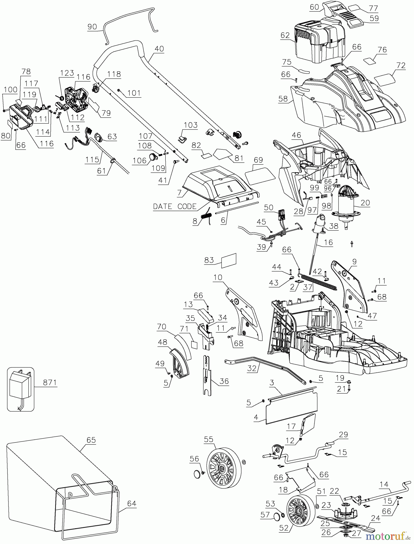 BLACK+DECKER Divers 36V MOWER CM1936ZF2 Seite 1
