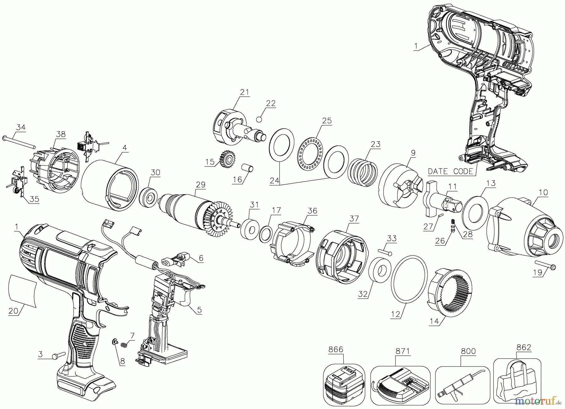  DEWALT Divers 20465 DCF889B Seite 1