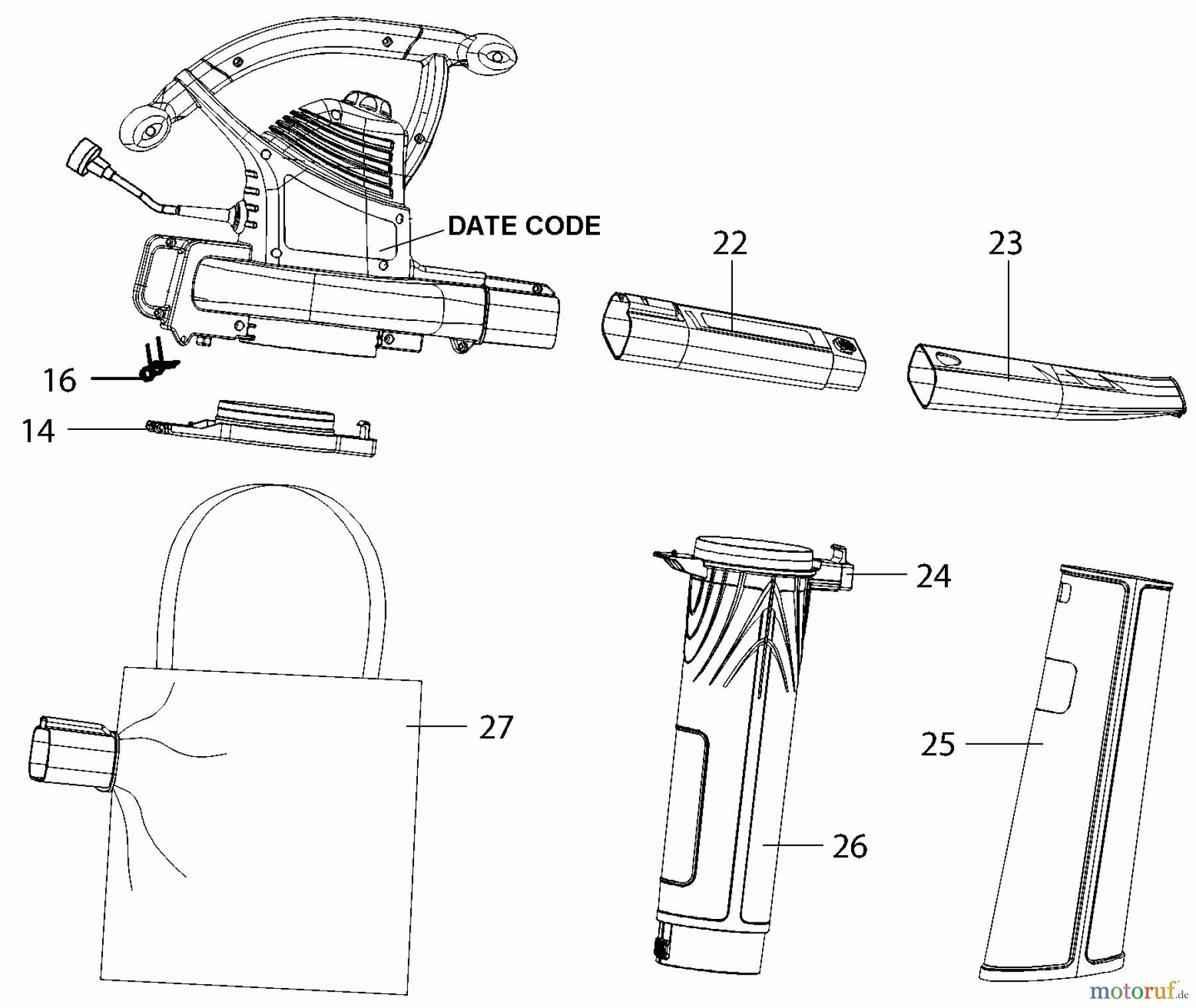 BLACK+DECKER AUSSERHALB RASENMÄHER, HÄCKSLER UND KEHRMASCHINEN 12 AMP BLOWER VACUUM BV3100 Seite 1