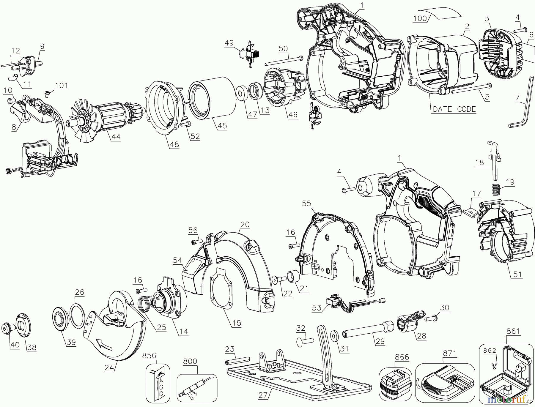 DEWALT Akku Sägen AKKU HANDKREISSÄGE DCS373N Seite 1