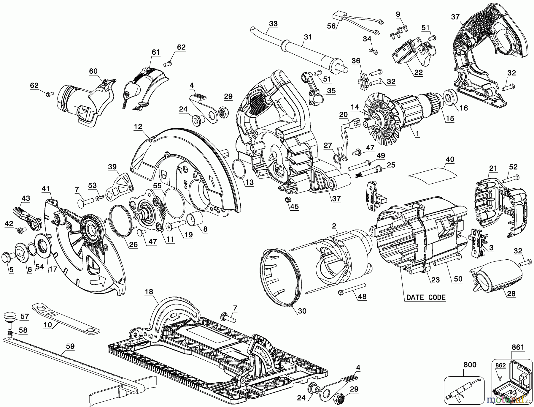 DEWALT HOLZARBEITEN KREISSÄGEN 65mm DOC PRECISION CIRCUL DWE576K Seite 1