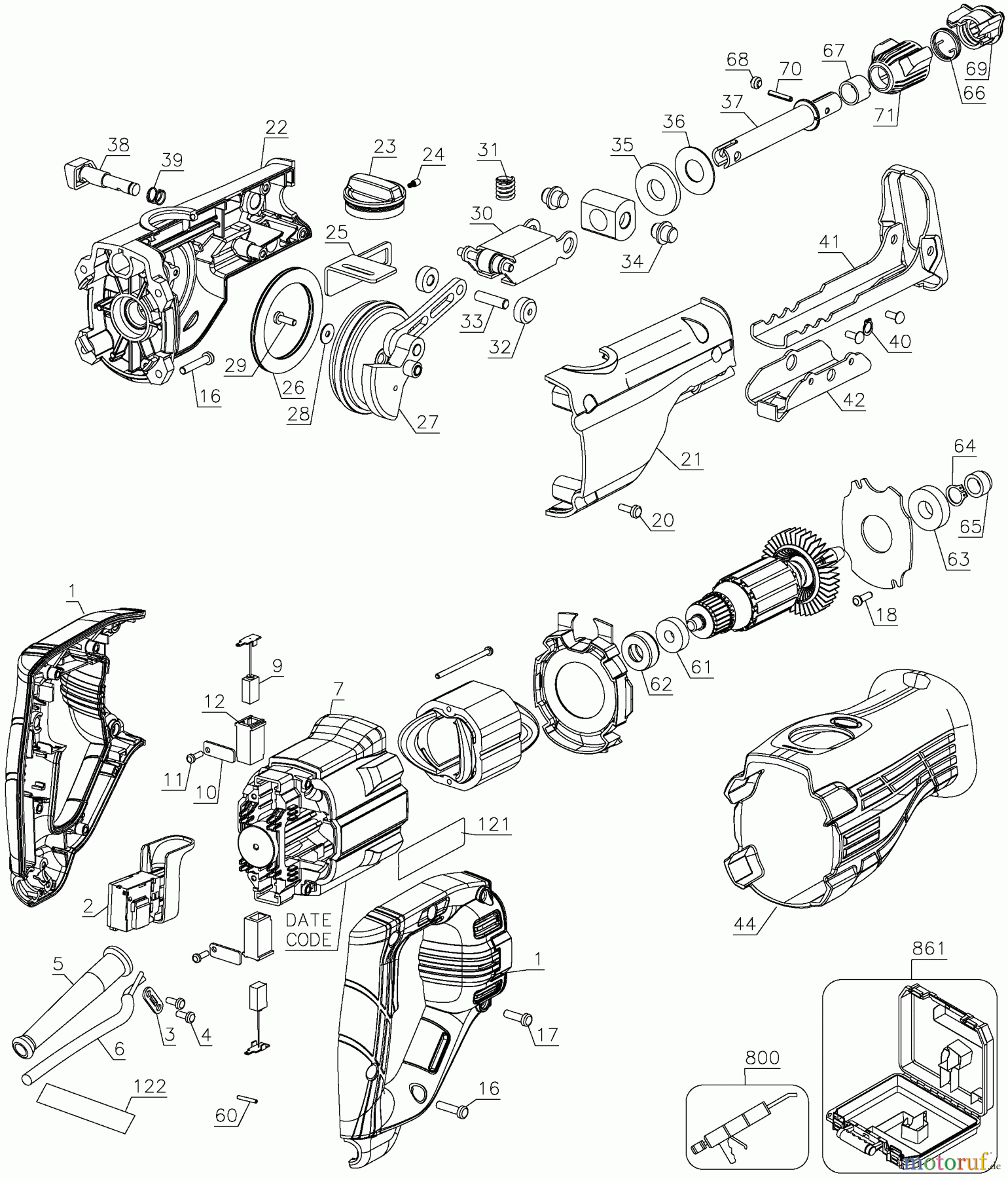  BLACK+DECKER INNENAUSSTATTUNG SÄGE RECIP SAW BTE360K Seite 1