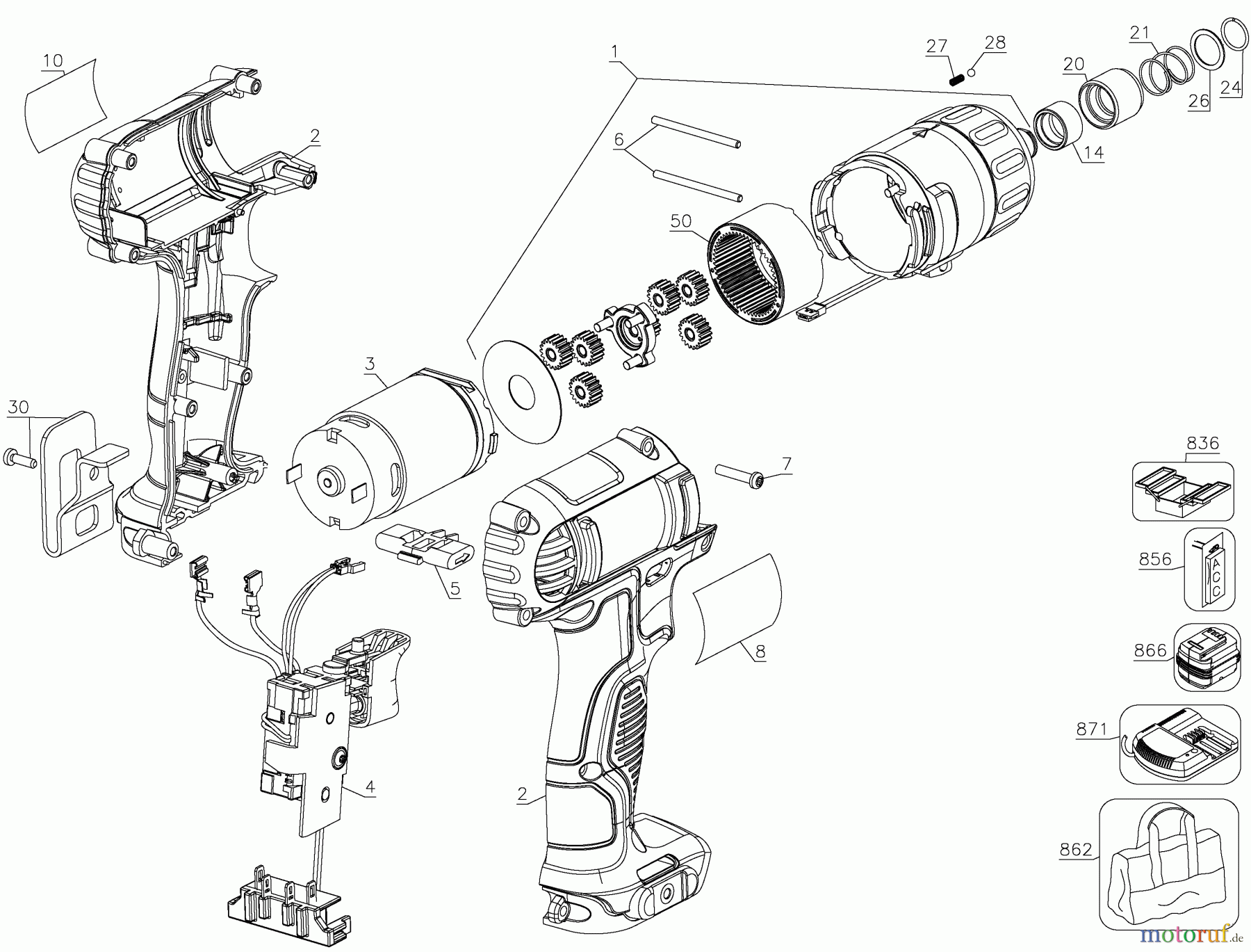 DEWALT SCHRAUBER Akku Schrauber AKKU-SCHAUBENDREHER DCF610S2 Seite 1