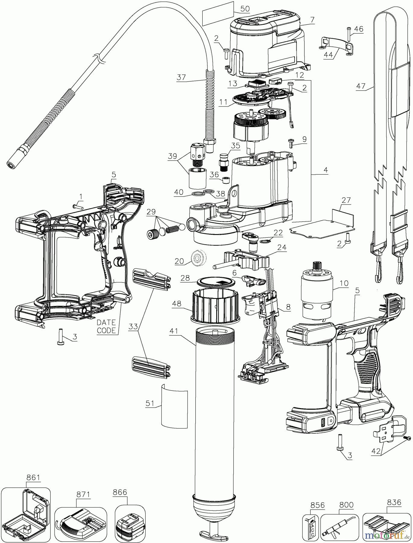 DEWALT SCHNURLOS-SONSTIGES FETTPRESSE DCGG571M1 Seite 1