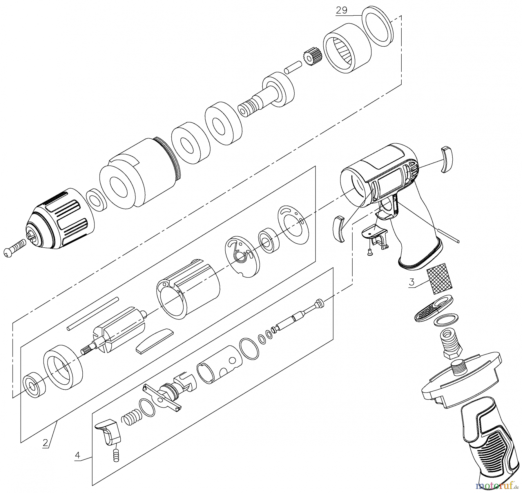  DEWALT Luft BOHRER/HÄMMER 3/8 ZOLL RÜCKWÄRTSBOHRER DWMT70786L Seite 1