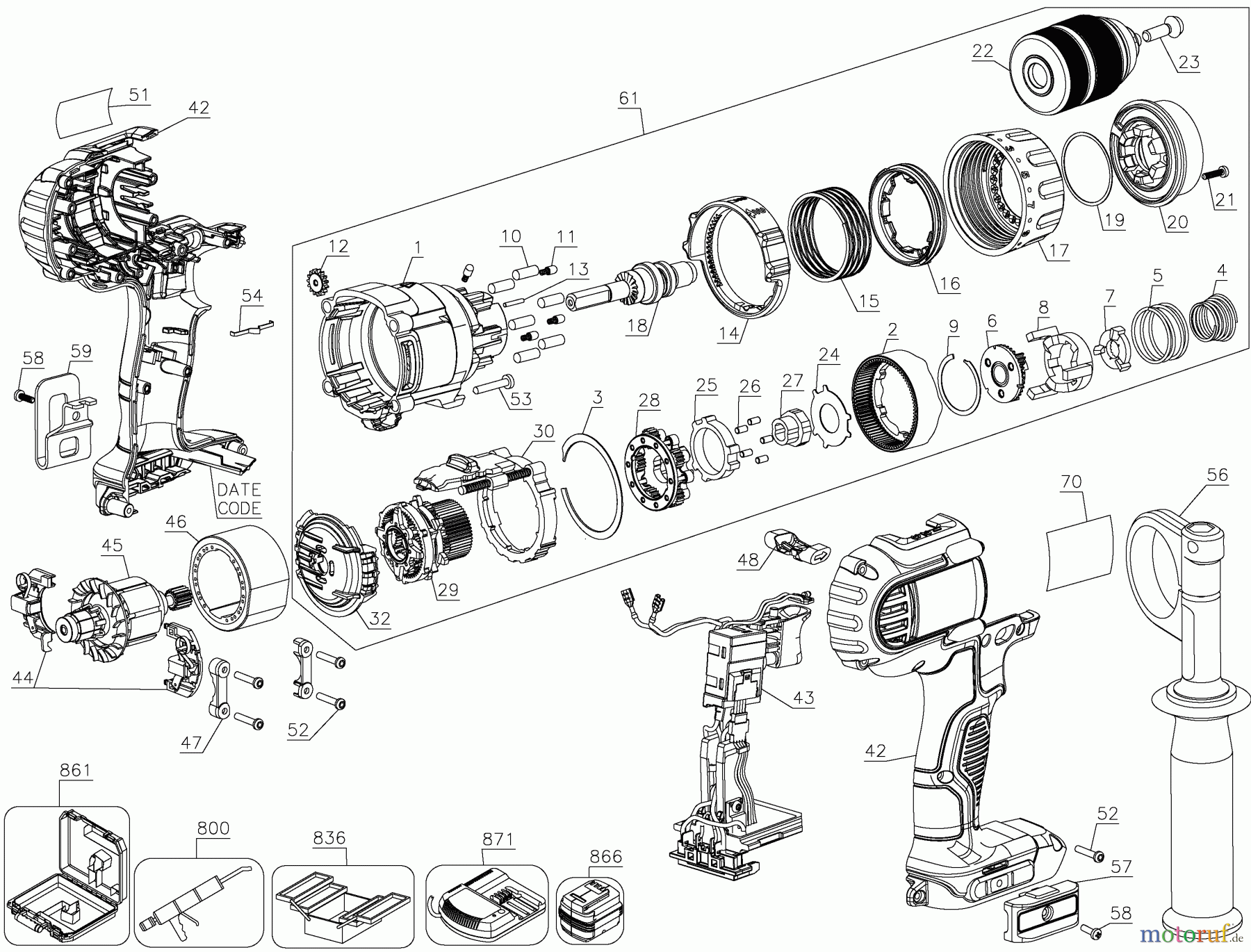 DEWALT SCHRAUBER Akku Schrauber AKKU SCHRAUBER DCD985M2 Seite 1