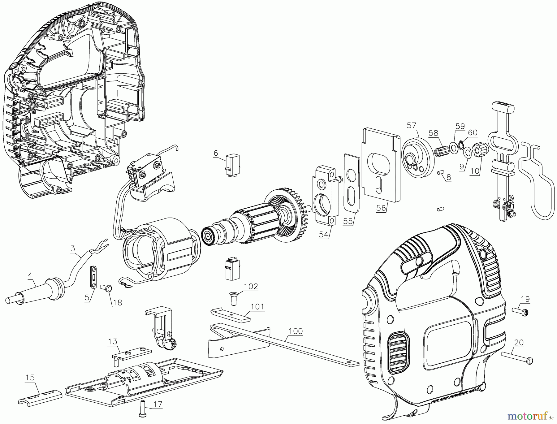  BLACK+DECKER INNENAUSSTATTUNG SÄGE B & D 4.5A JIG SAW BDEJS300C Seite 1