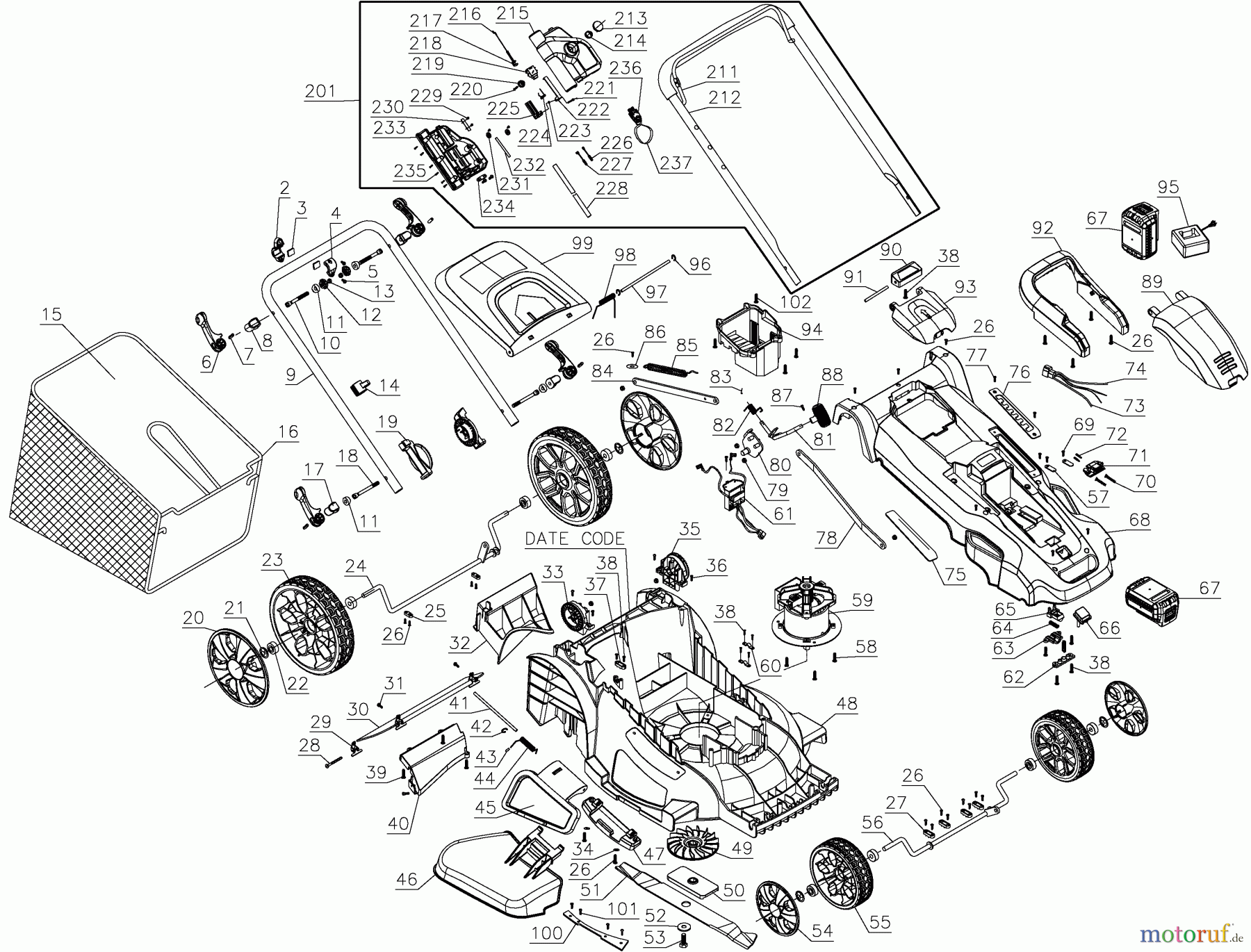 BLACK+DECKER Divers 40V 20IN LITH MOWER CM2040 Seite 1