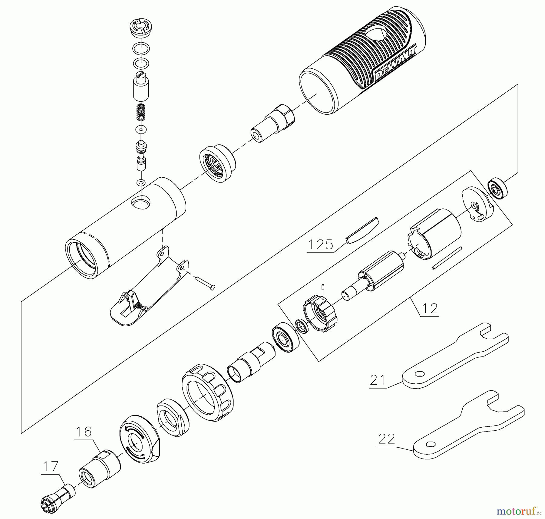 DEWALT Luft SCHLEIFER GERADER SCHLEIFER DWMT70783 Seite 1
