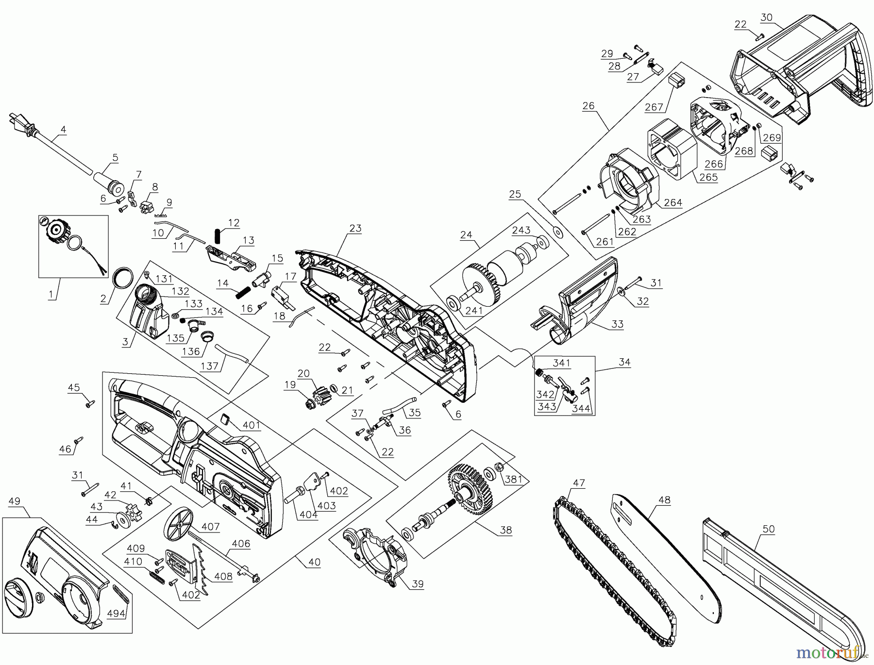 BLACK+DECKER AUSSERHALB KETTENSÄGEN UND ASTSCHEREN CORD CHAINSAW 12A CS1216 Seite 1