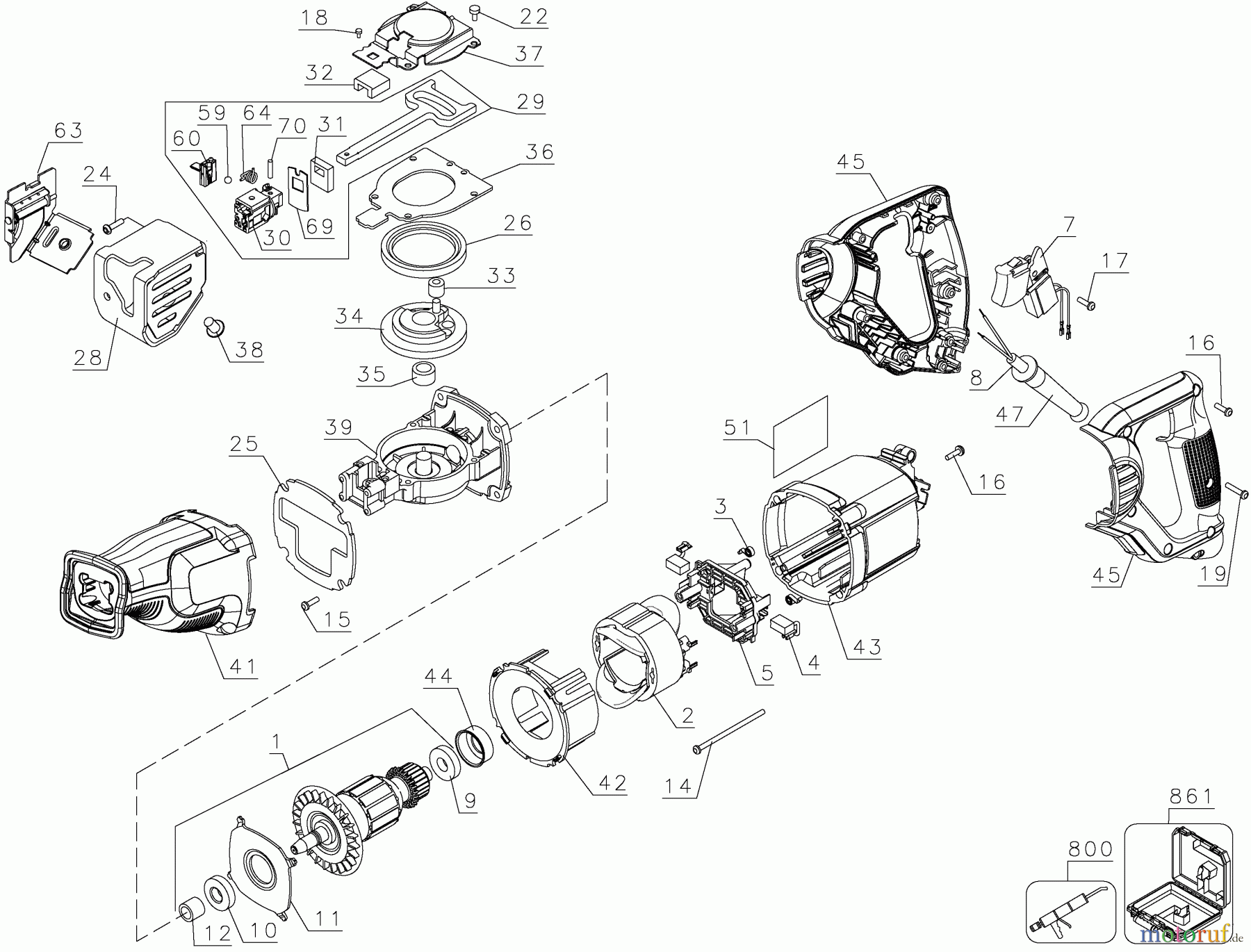 DEWALT HOLZARBEITEN SCHNEIDESÄGEN SÄBELSÄGE DWE305PK Seite 1