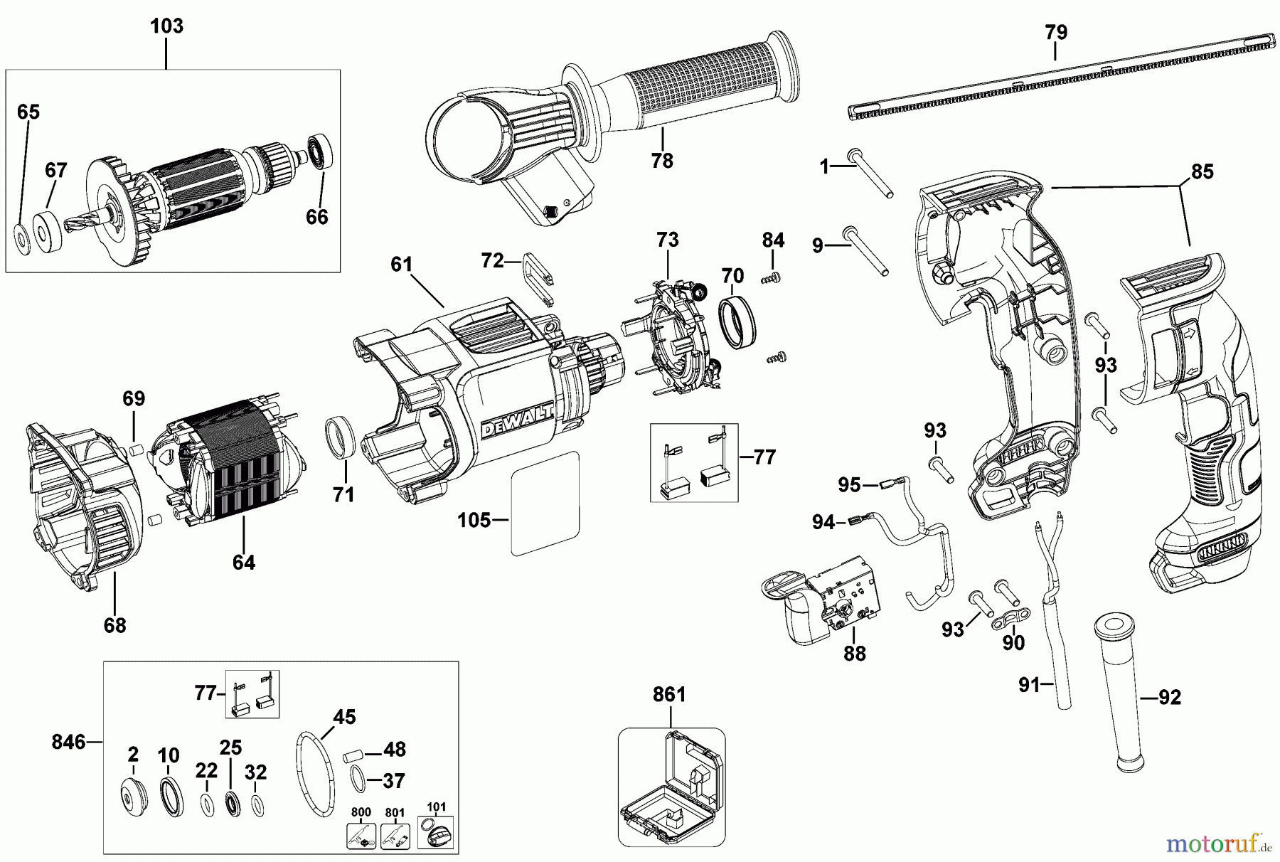  DEWALT Bohrhämmer Bohrhämmer SDS-PLUS DREHHAMMER D25133K Seite 1