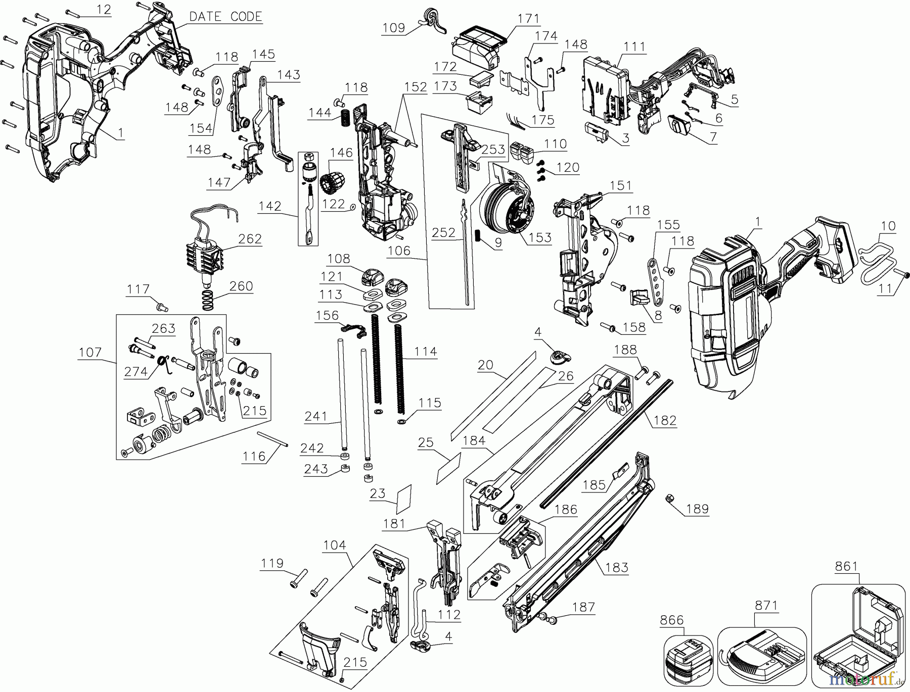  DEWALT BEFESTIGUNG Nagler AKKU NAGLER DCN660D1 Seite 1