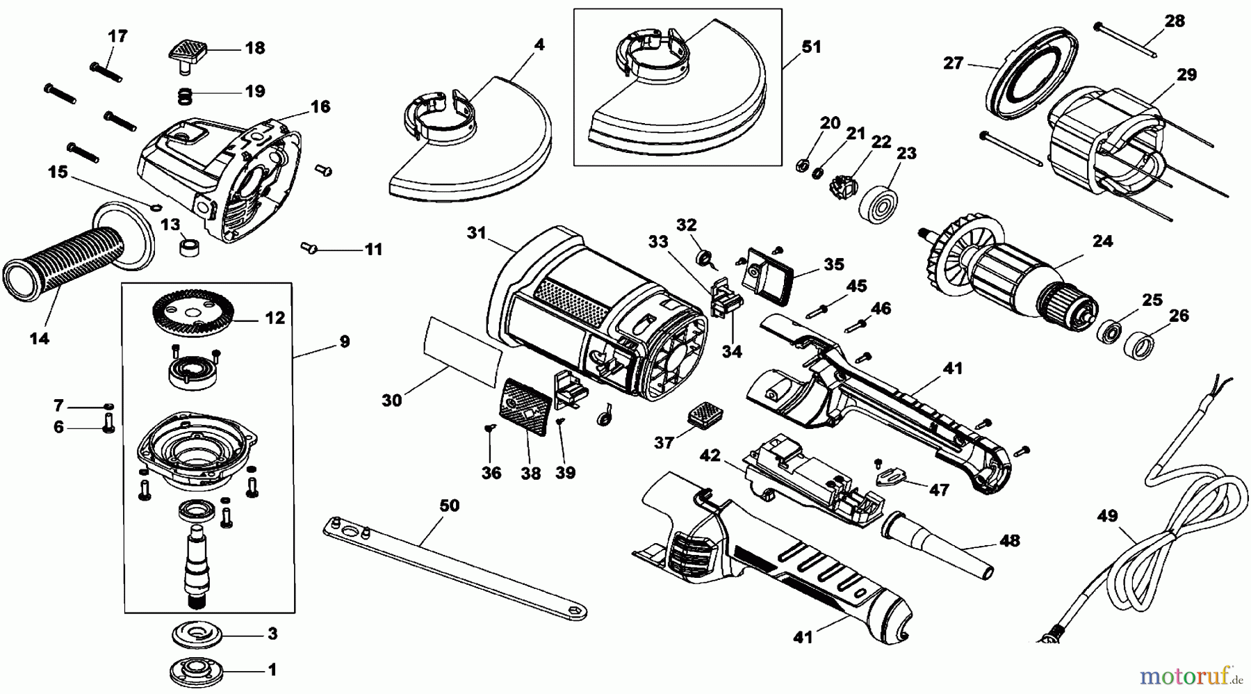 BLACK+DECKER INNENAUSSTATTUNG SCHLEIFER UND POLIERER 9IN ANGLE GRNDR 15A BDEG900 Seite 1