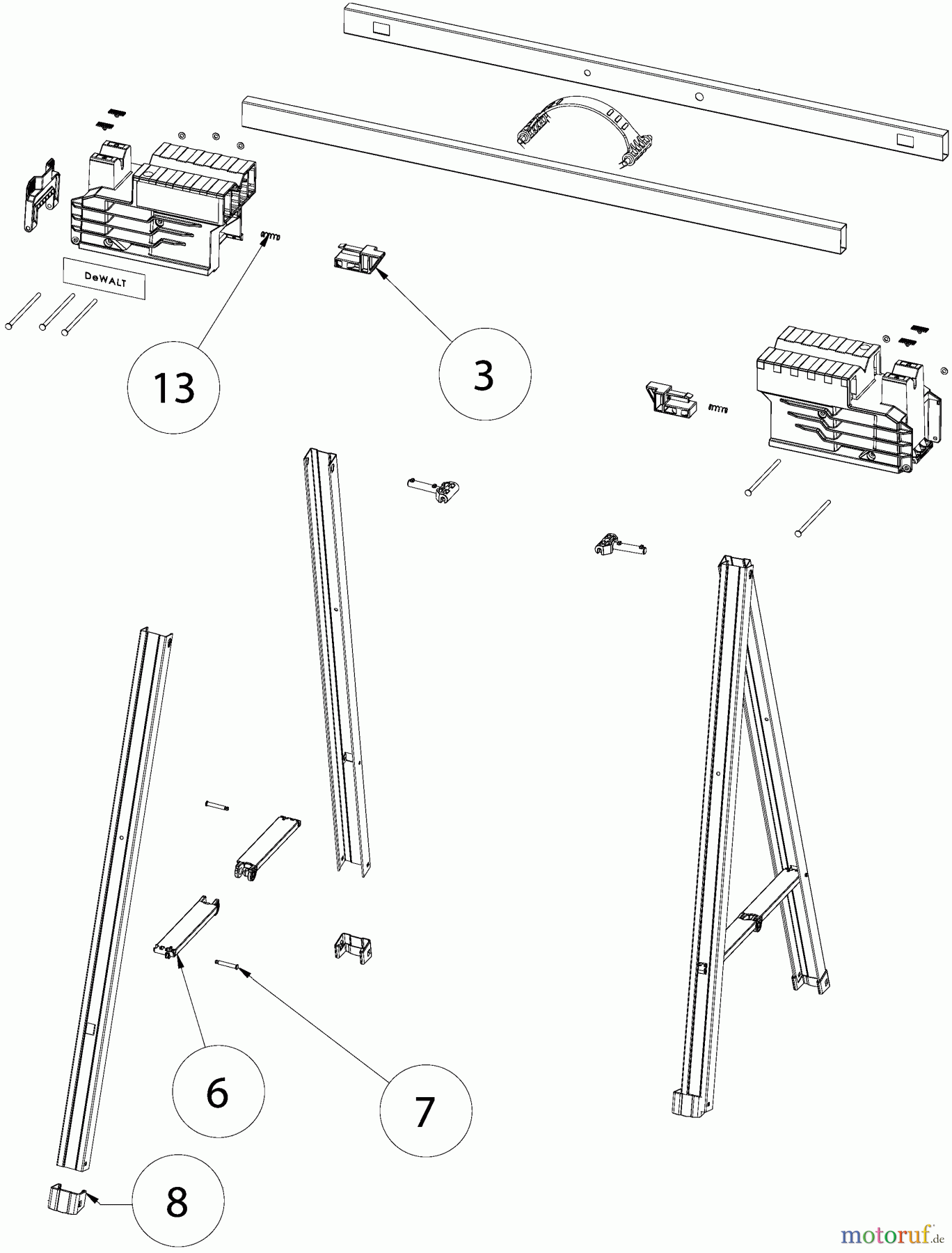 DEWALT Divers FOLDING MET SAWHORSE DWST11155 Seite 1