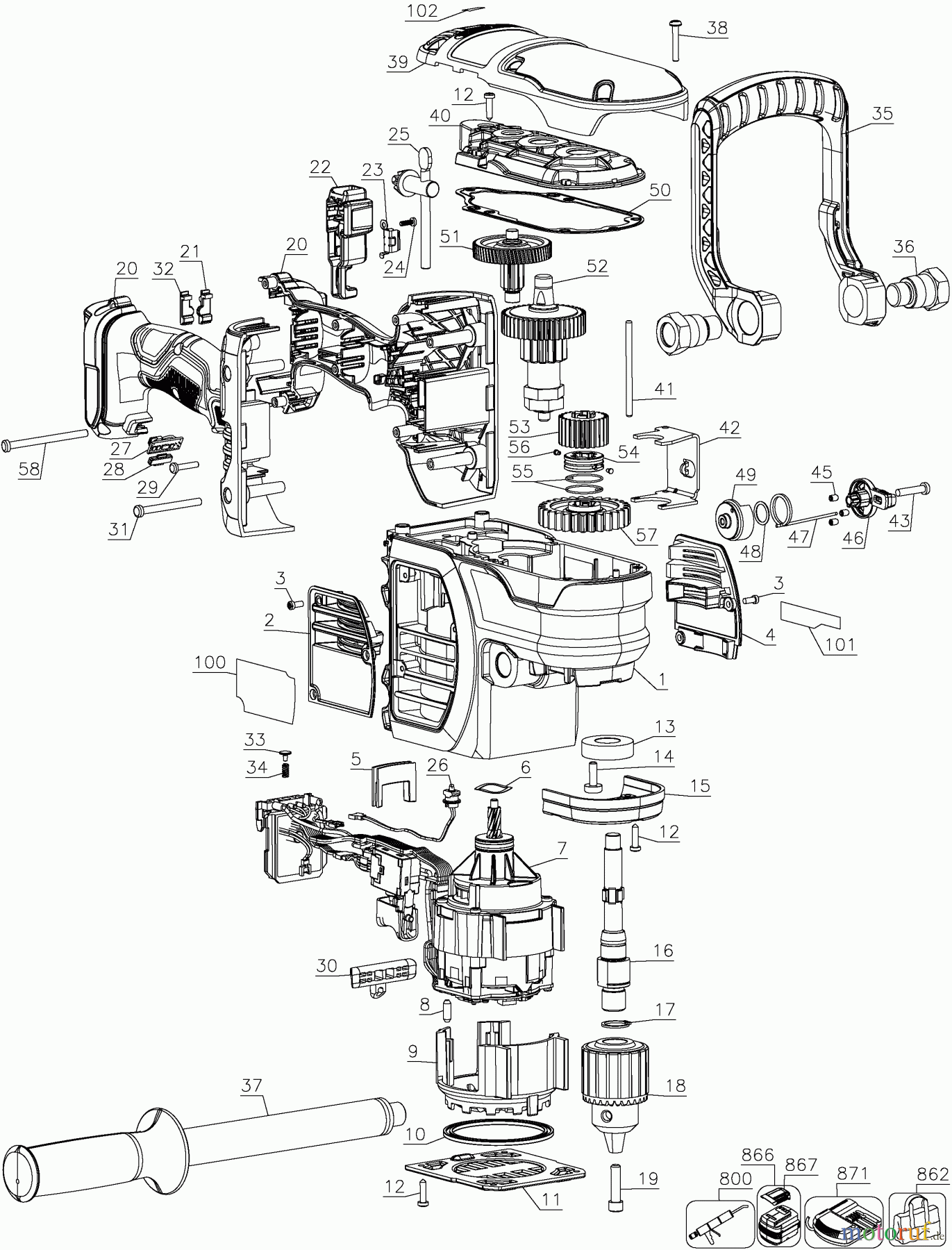 DEWALT AKKUBOHRER CDLS DRILLS 54V 60V XR+1/2 VSR STUD DCD460B Seite 1