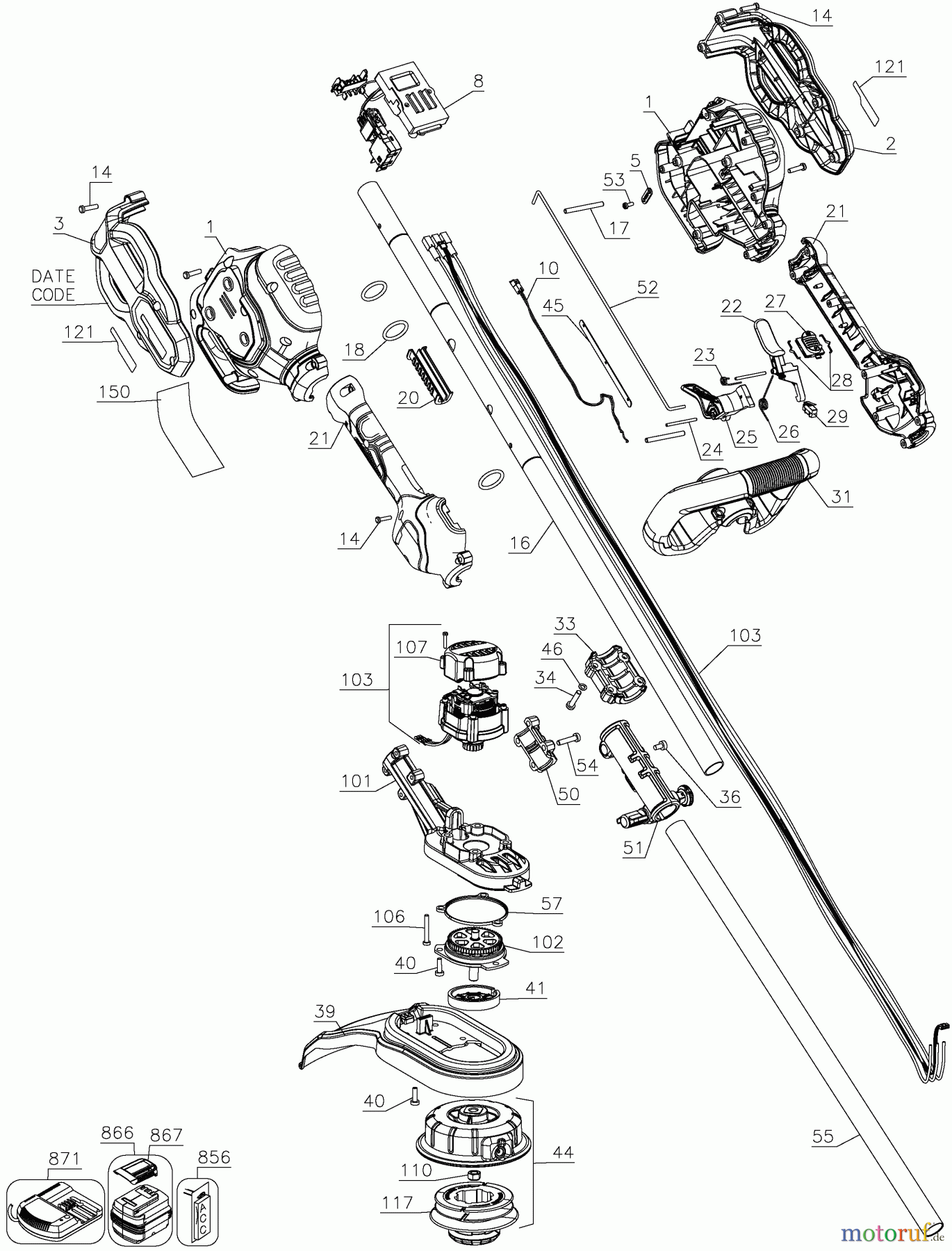 DEWALT Gartengeräte DW 60V STR TRIM BARE DCST970B Seite 1