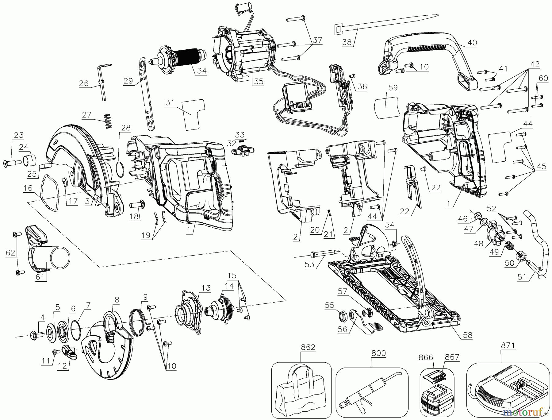  DEWALT HOLZARBEITEN KREISSÄGEN 60V 7-1/4 WORM DRIVE DCS577T1 Seite 1