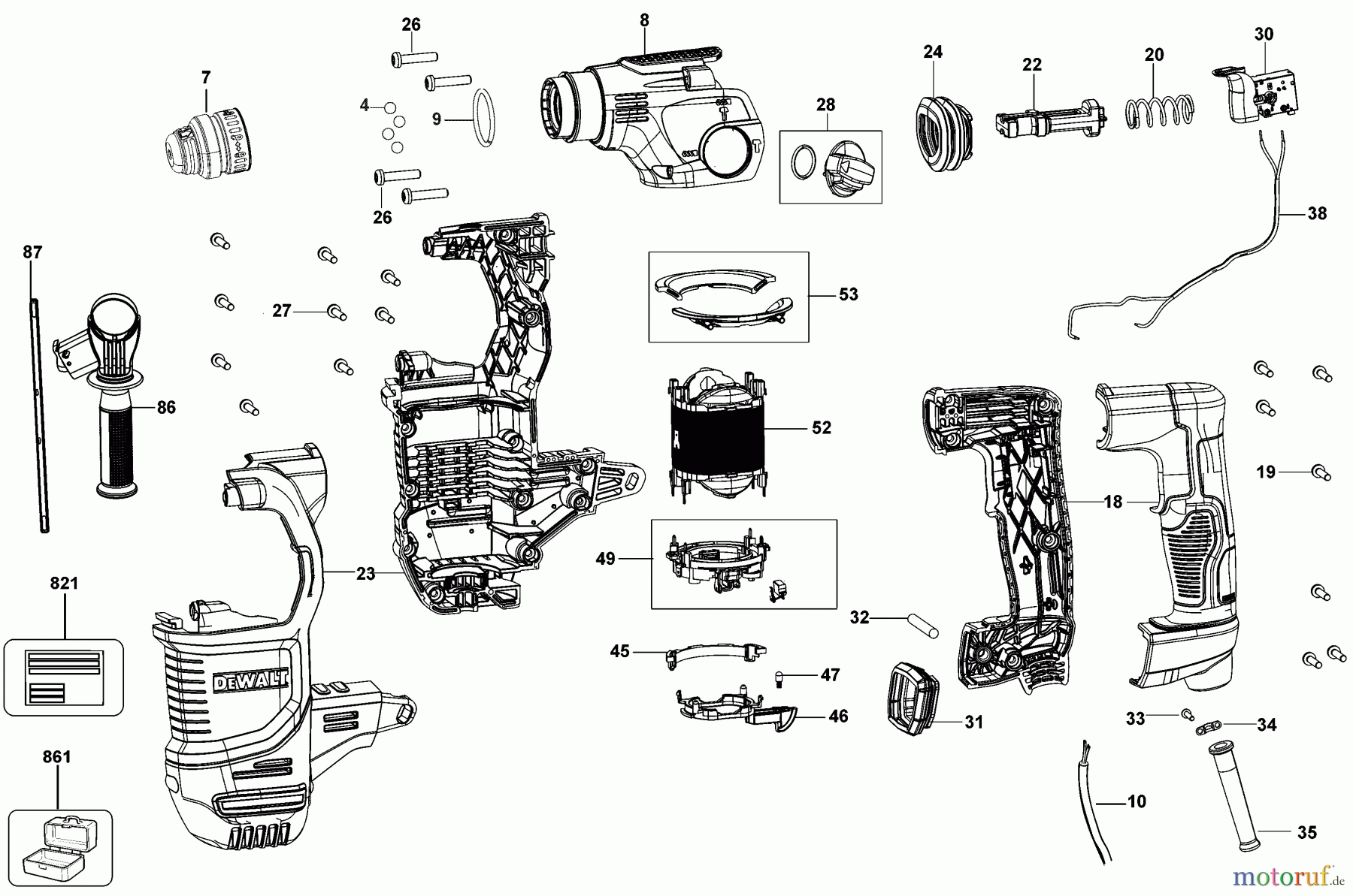 DEWALT Bohrhämmer Bohrhämmer SDS-PLUS BOHRHAMMER D25334K Seite 1