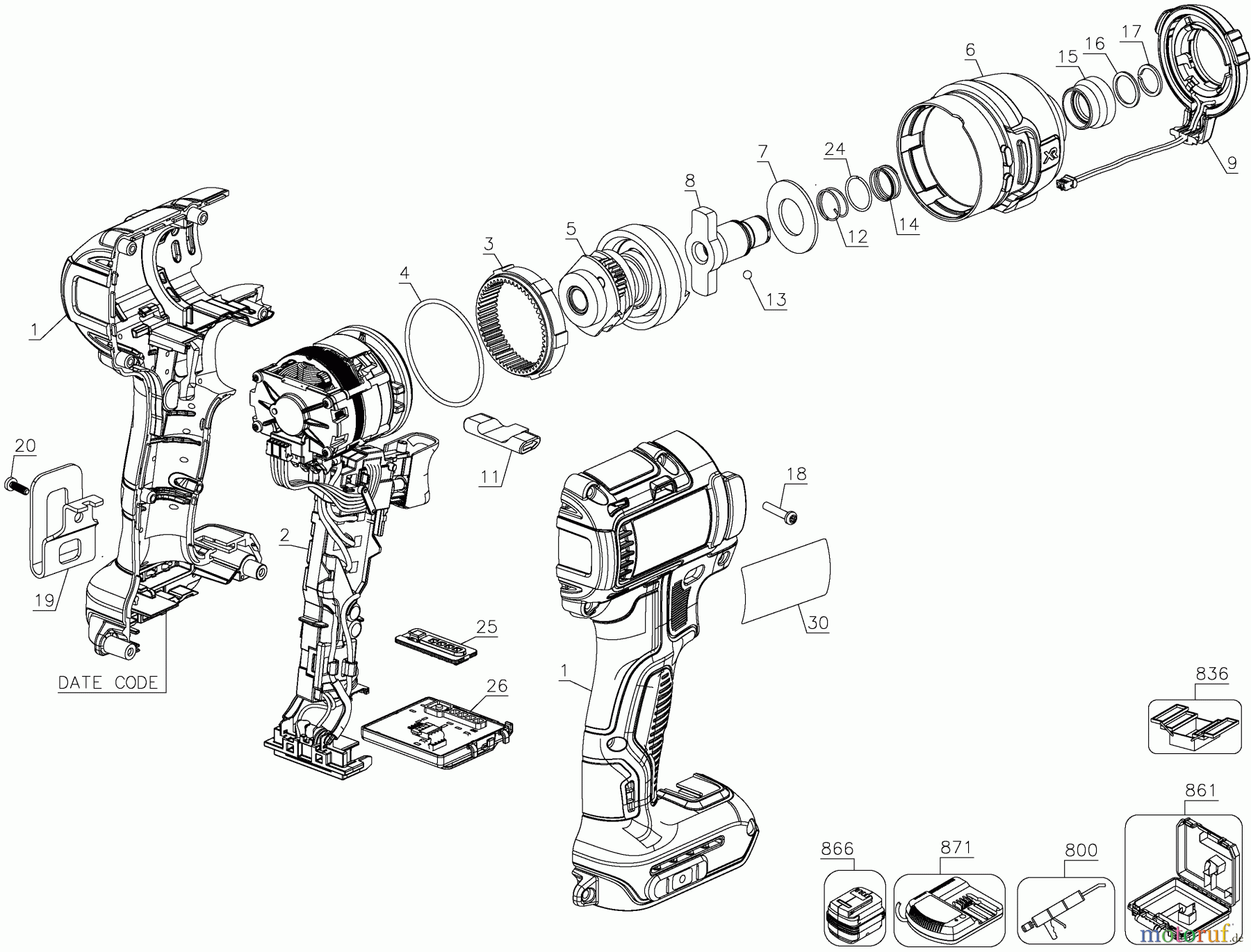  DEWALT SCHRAUBER Schlagschrauber XR 18V TC BL 4 MODE IMPAC DCF888N Seite 1