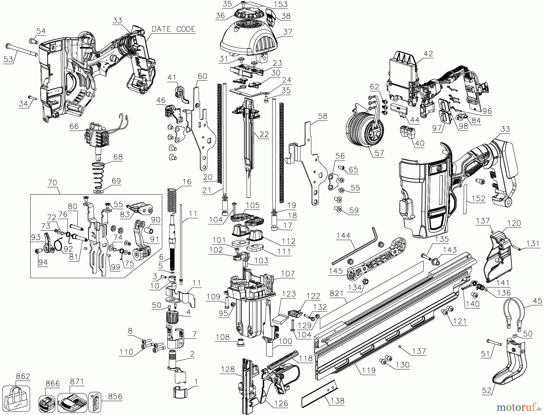 DEWALT BEFESTIGUNG Nagler 20V MX 21* PLST FRM DCN21PLB Seite 1
