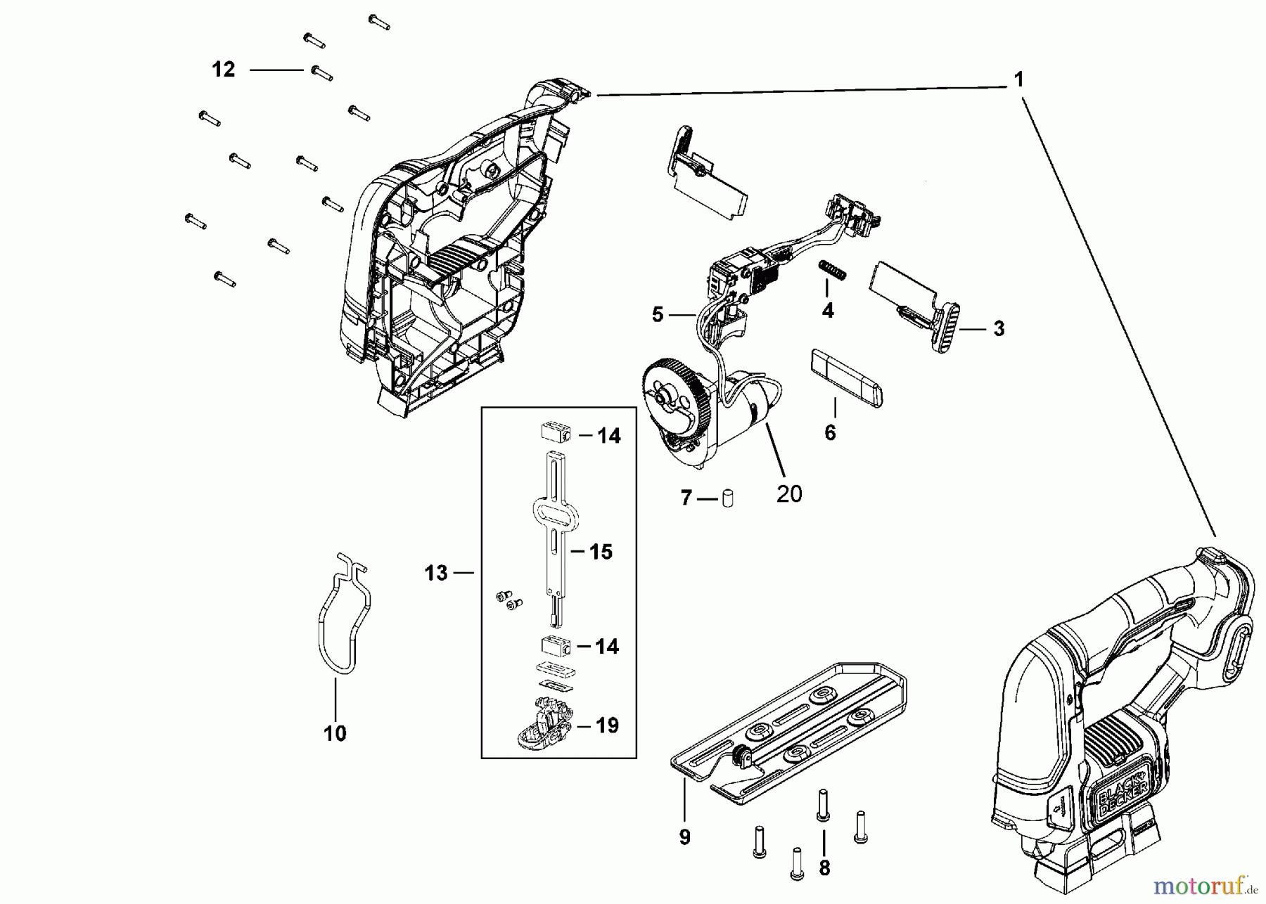 BLACK+DECKER INNENAUSSTATTUNG SÄGE STICHSÄGE BCS601 Seite 1