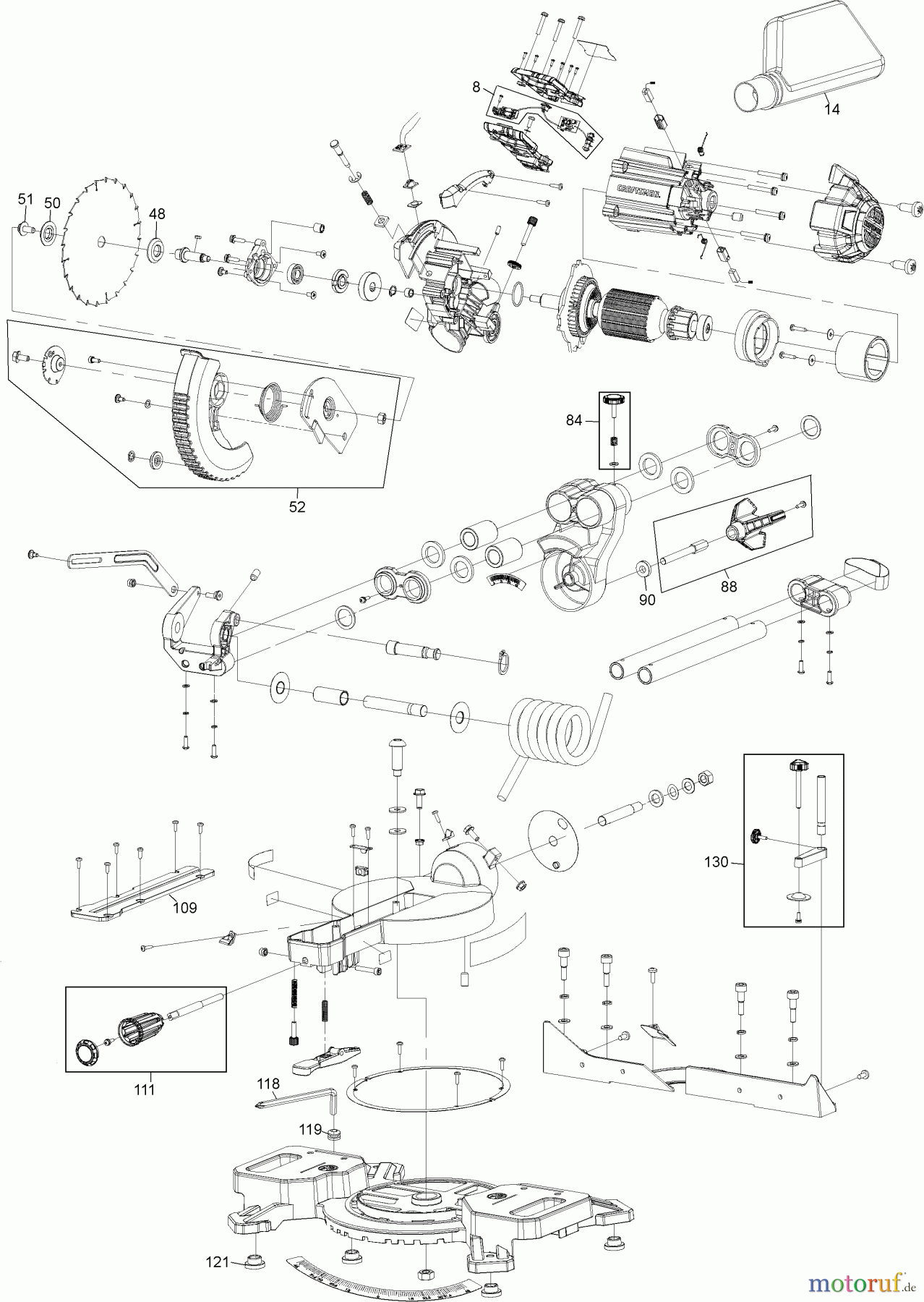 CRAFTSMAN CDLS SAW GEHRUNGSSÄGENSTÄNDER CMCS714M1R Seite 1