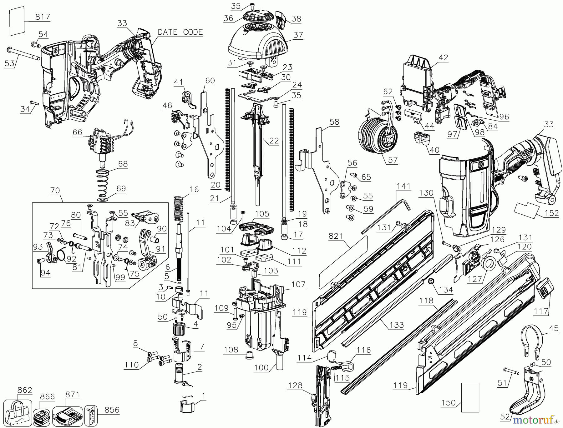 DEWALT BEFESTIGUNG Nagler AKKU NAGLER DCN692M1R Seite 1