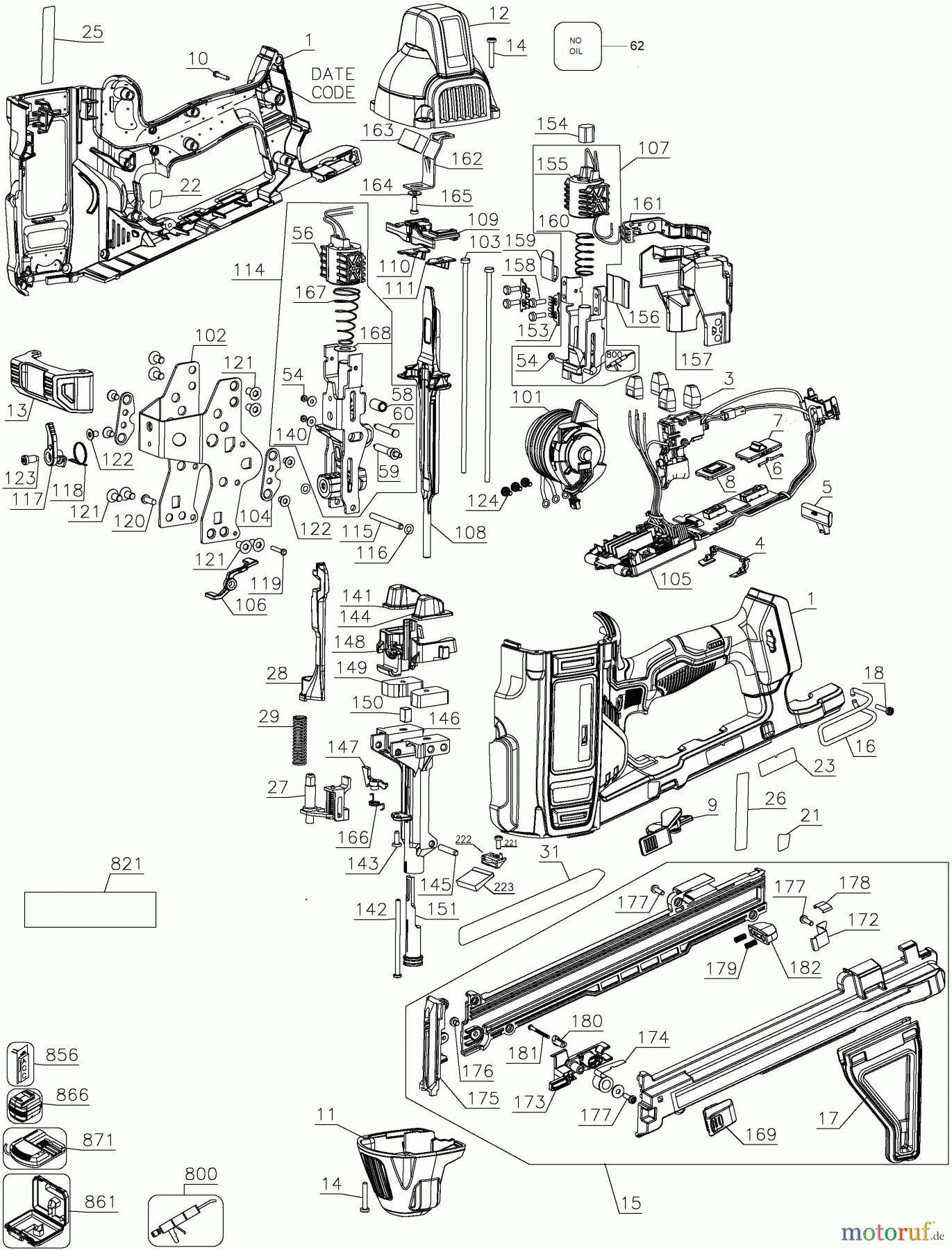 DEWALT BEFESTIGUNG Nagler CRDLS CNCR NLR DRYWL DCN891B Seite 1