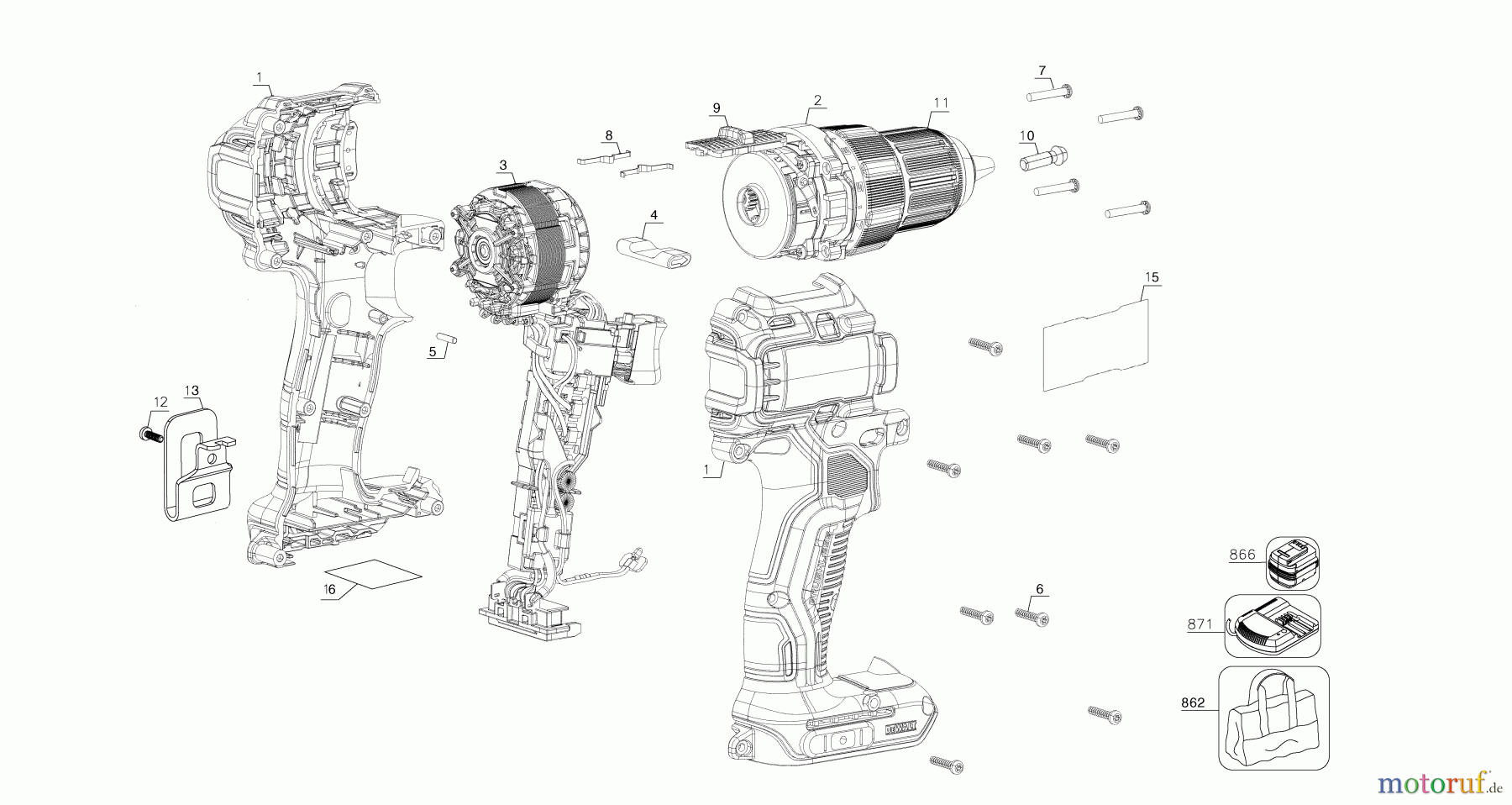 DEWALT AKKUBOHRER DRILLS, 20V 20V MX CMP BRSH HMDR DCD709B Seite 1