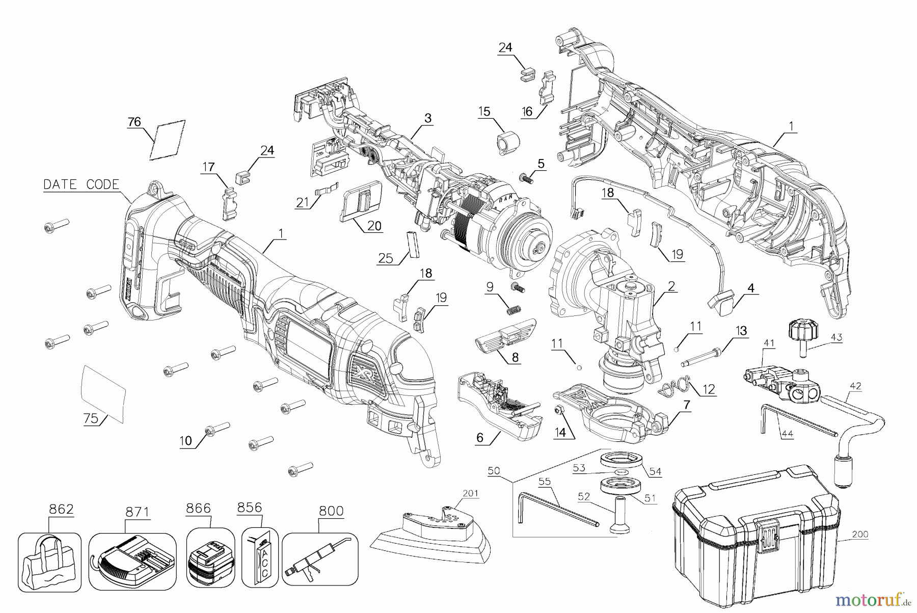 DEWALT HOLZARBEITEN KOMBI-SÄGEN 20V MX XR BRSHL OSCL DCS356B Seite 1