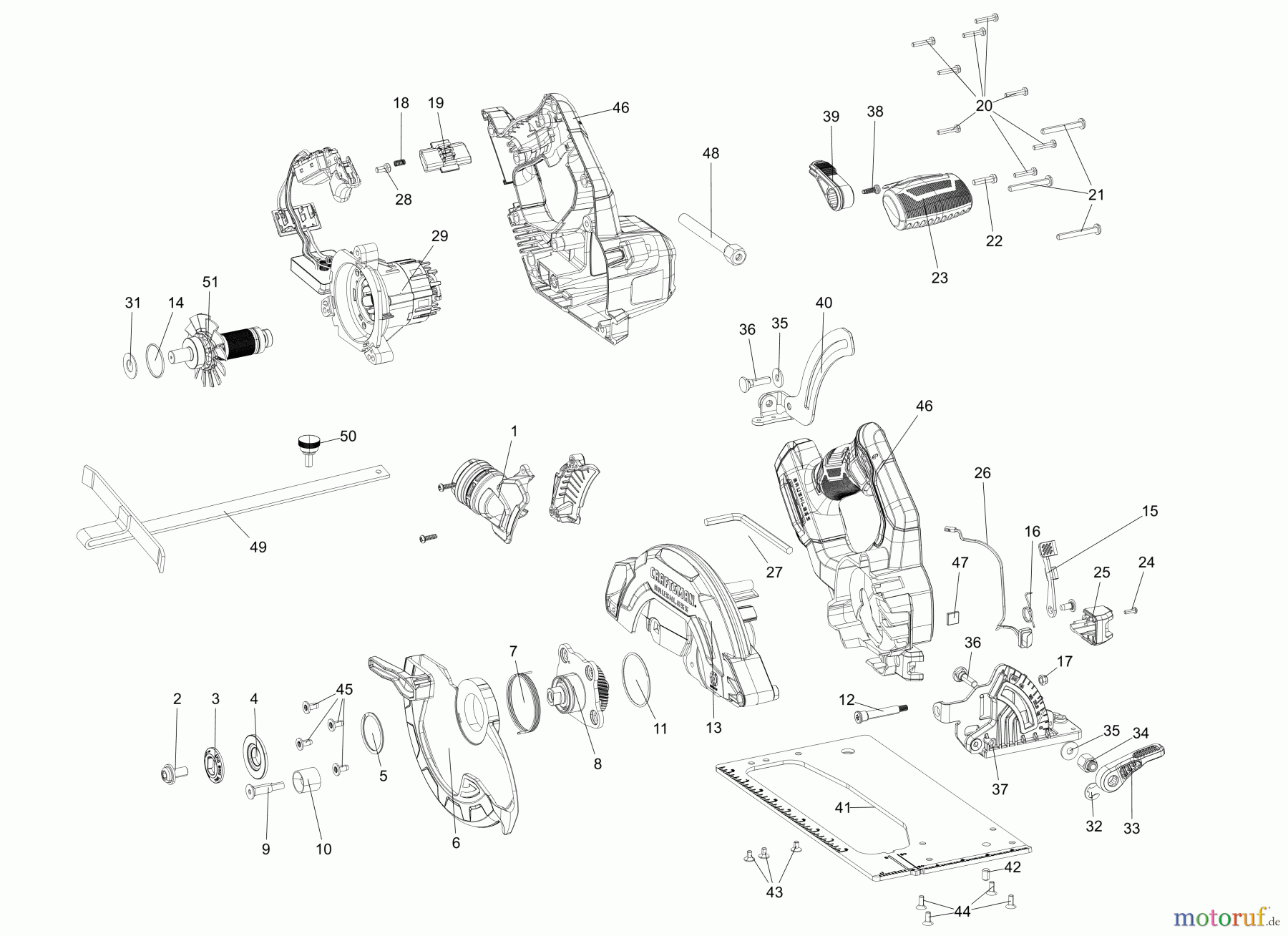 CRAFTSMAN CDLS SAW SHELL 20V MAX BRUSHLESS 7 CMCS550BLW Seite 1